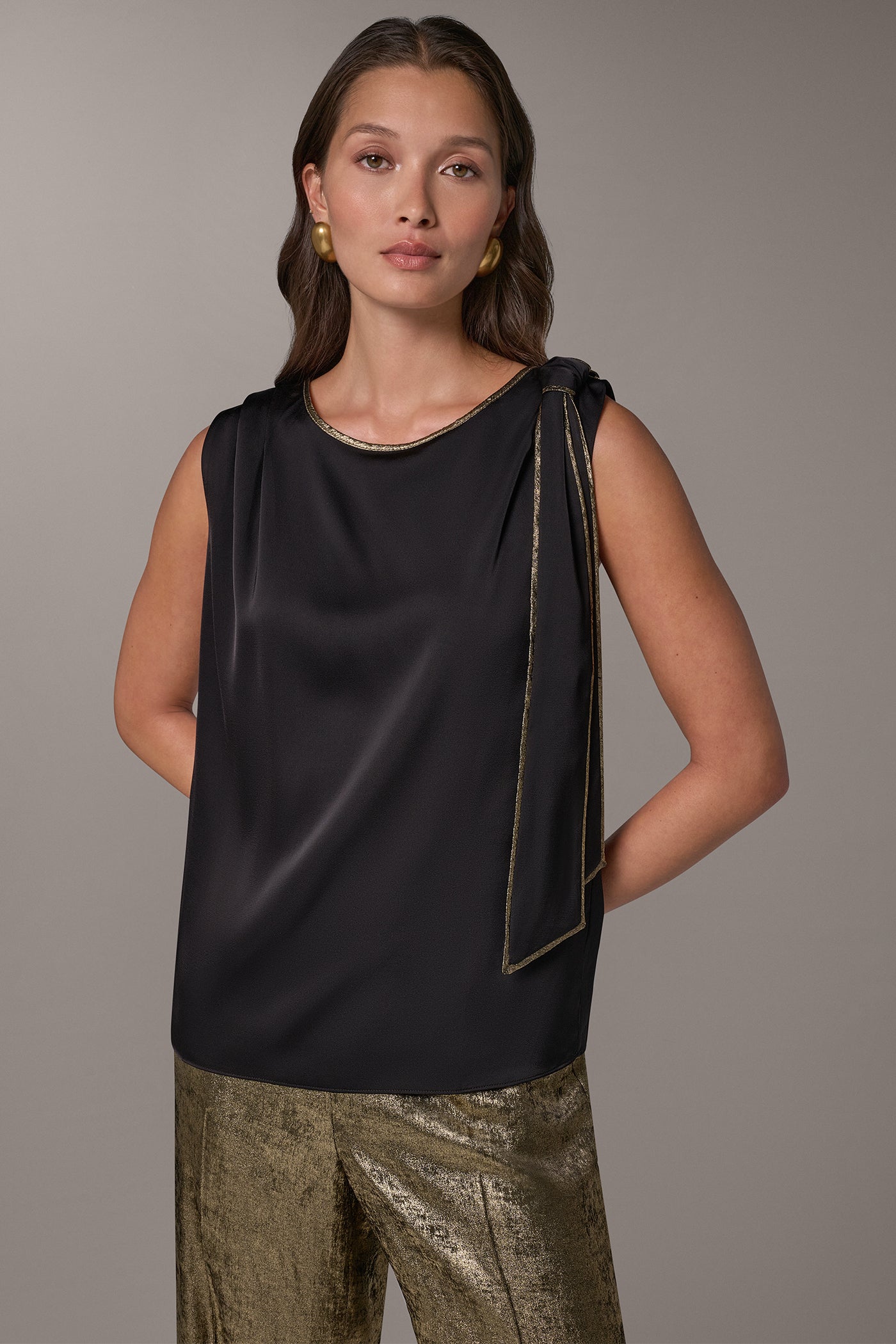 SATIN TIE SHOULDER TOP VIEW 1