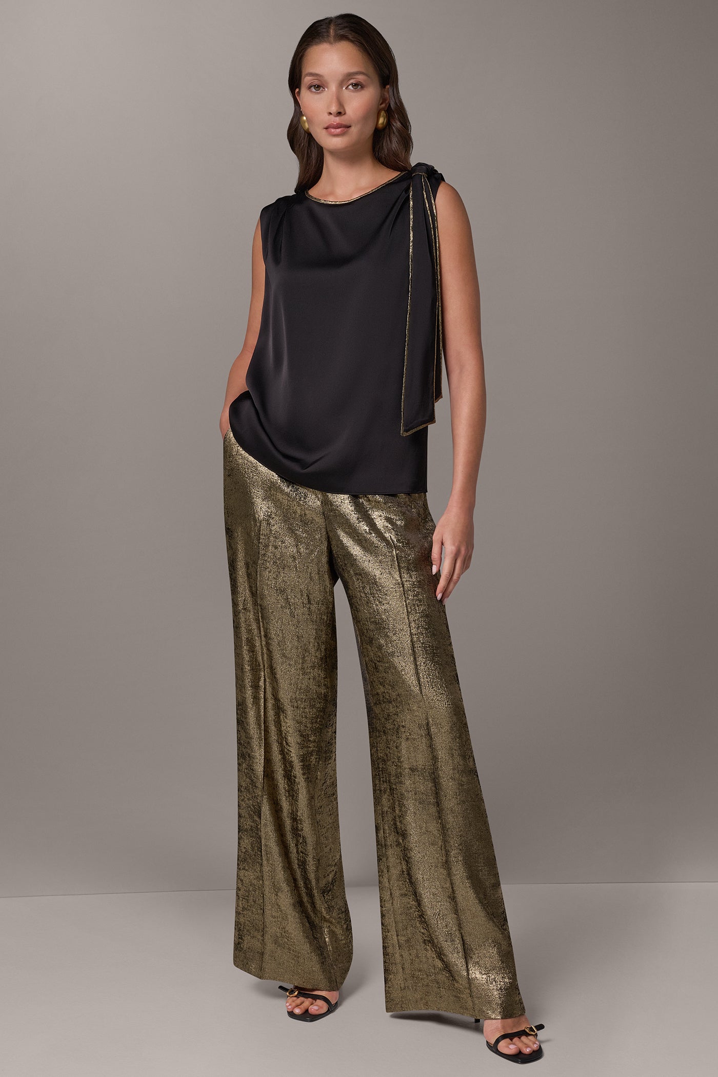 SATIN TIE SHOULDER TOP VIEW 6
