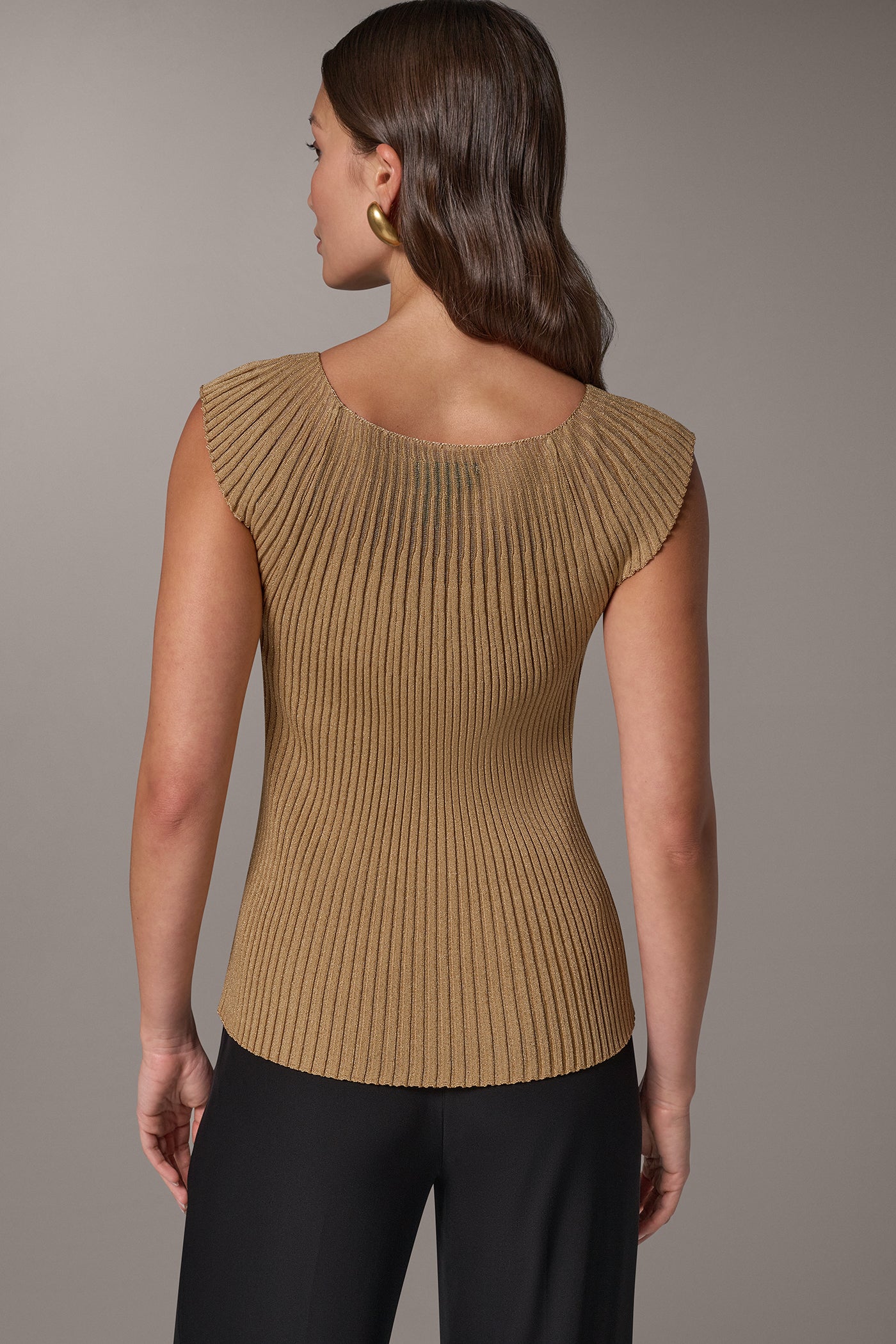 RIBBED SLEEVLESS SWEATER VIEW 3 | Clothing