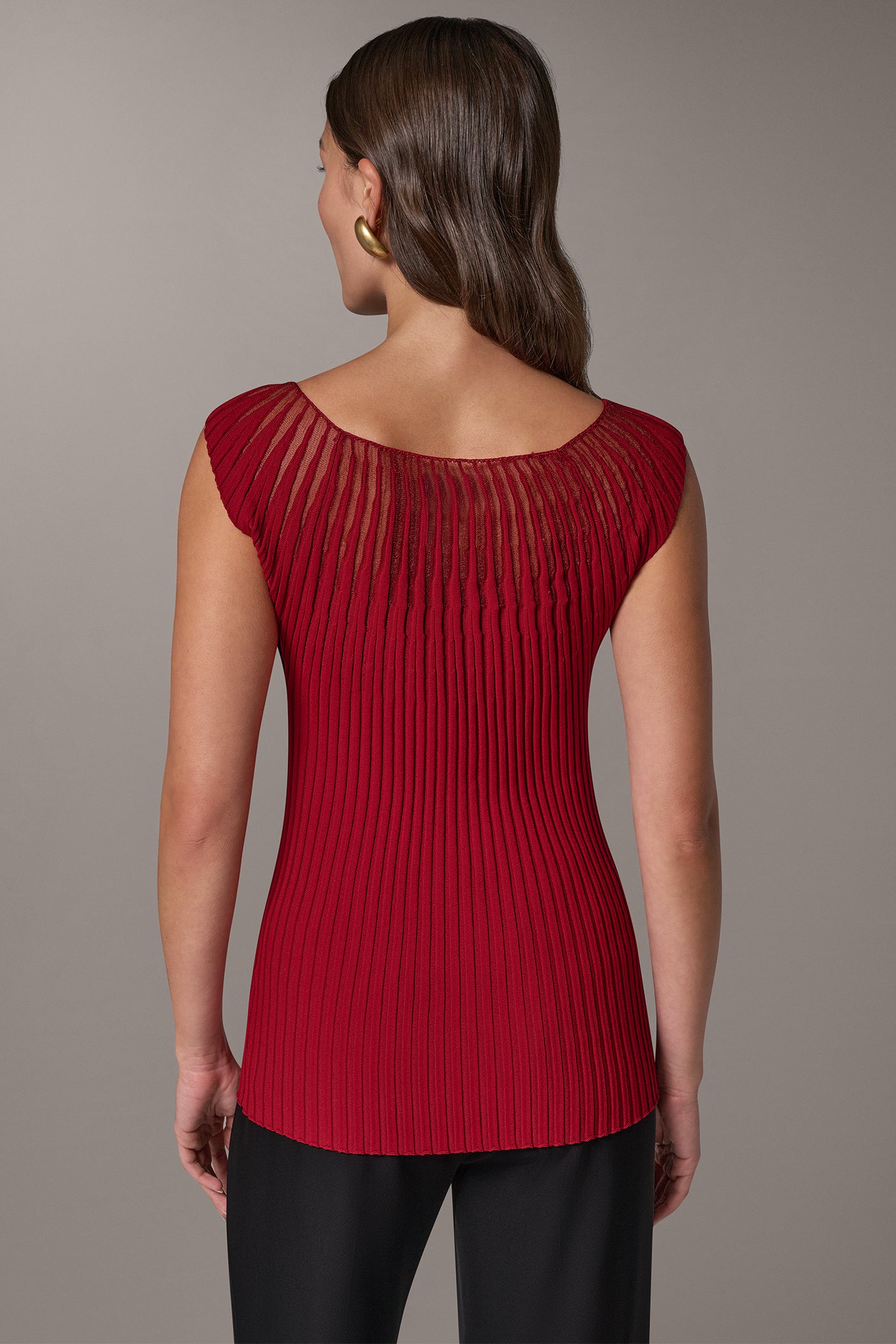 RIBBED SLEEVLESS SWEATER VIEW 3 | New Arrivals