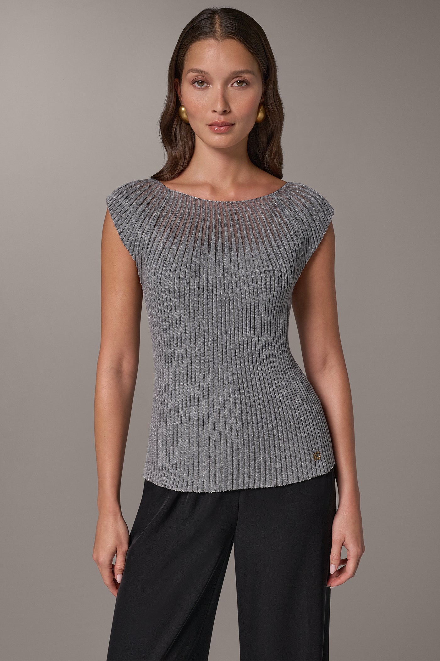 RIBBED SLEEVLESS SWEATER VIEW 1 | New Arrivals