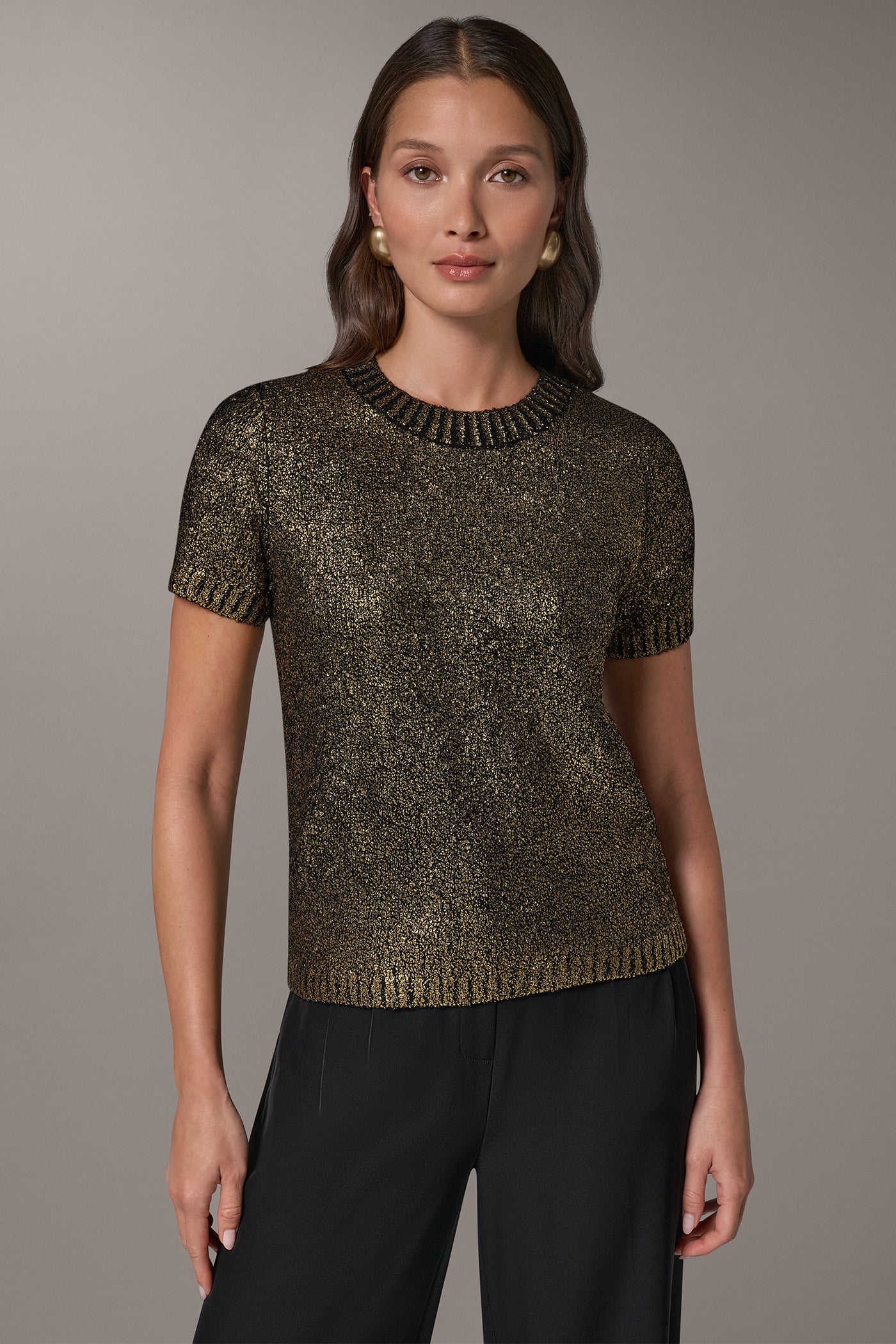FOIL BOUCLE SWEATER VIEW 1