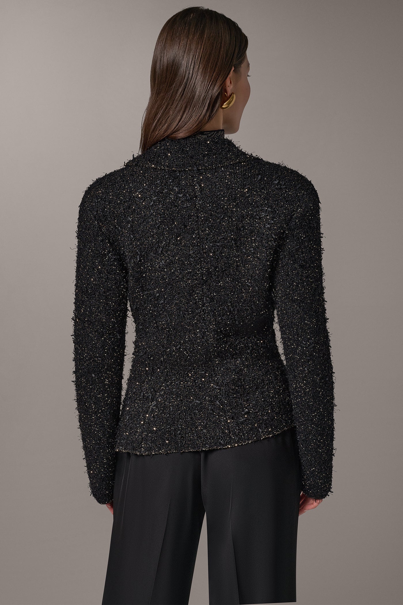 CROPPED BOUCLÉ DOUBLE BREASTED BLAZER VIEW 2
