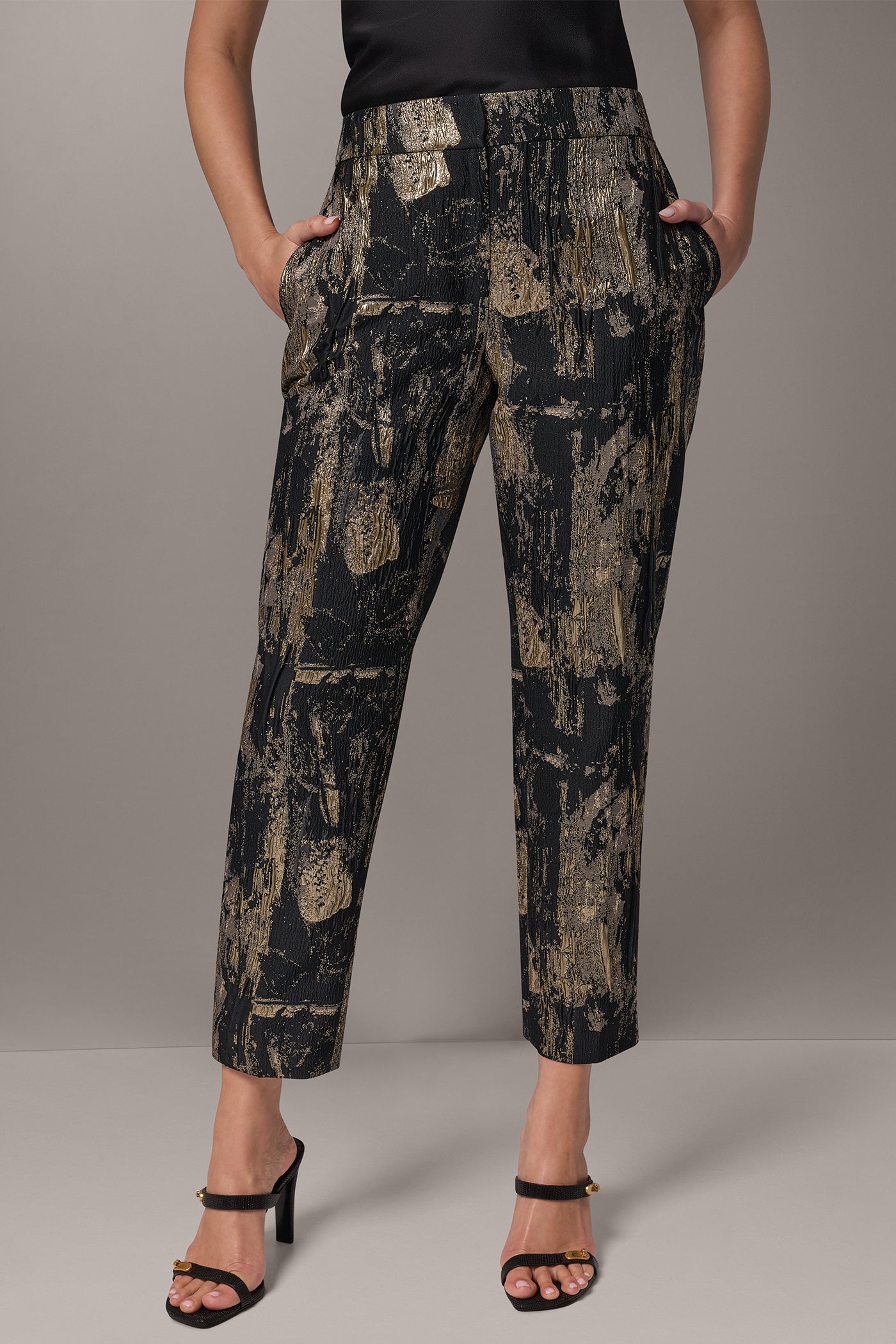 METALLIC STRAIGHT-LEG PANT