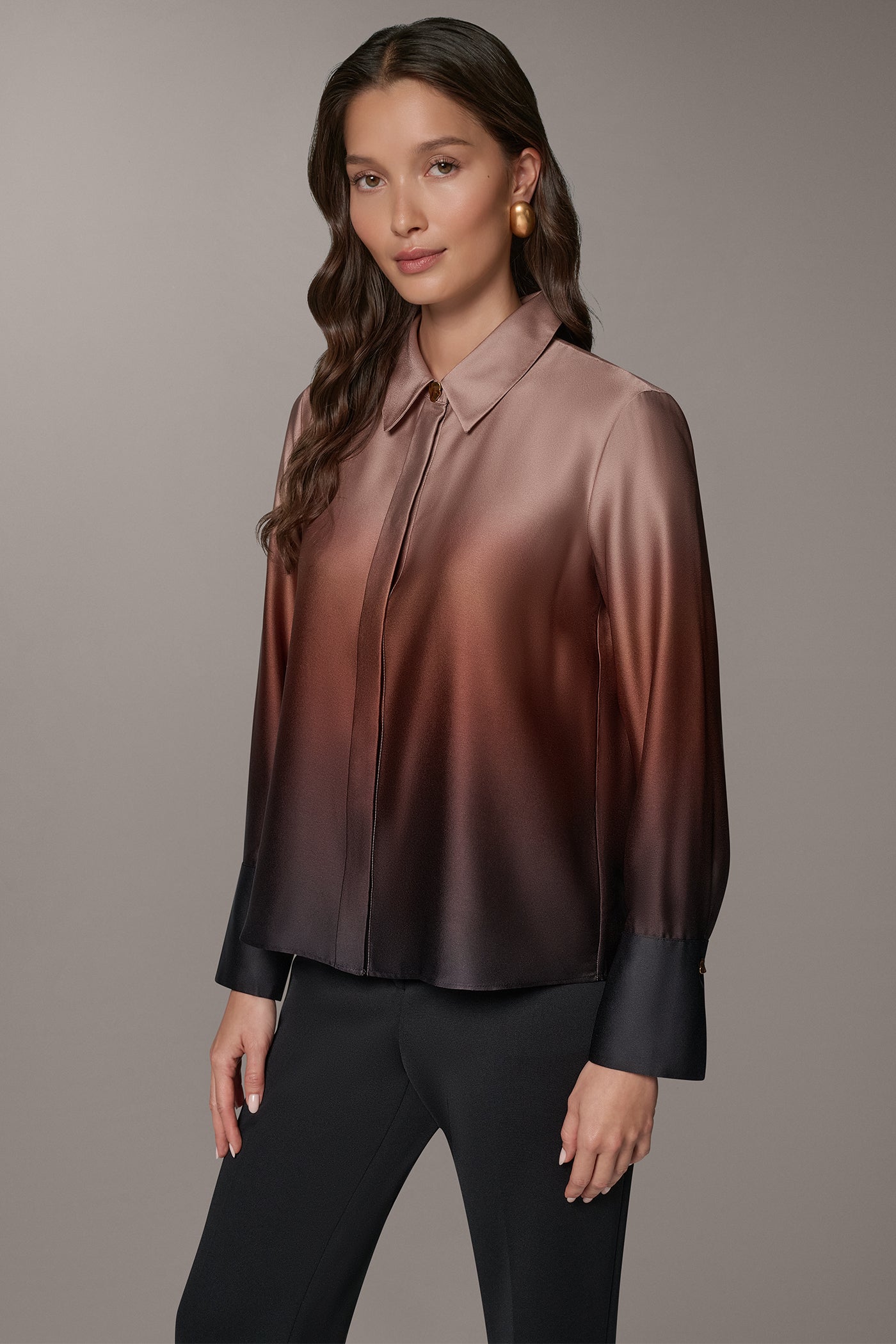 SATIN OMBRÉ BLOUSE VIEW 2
