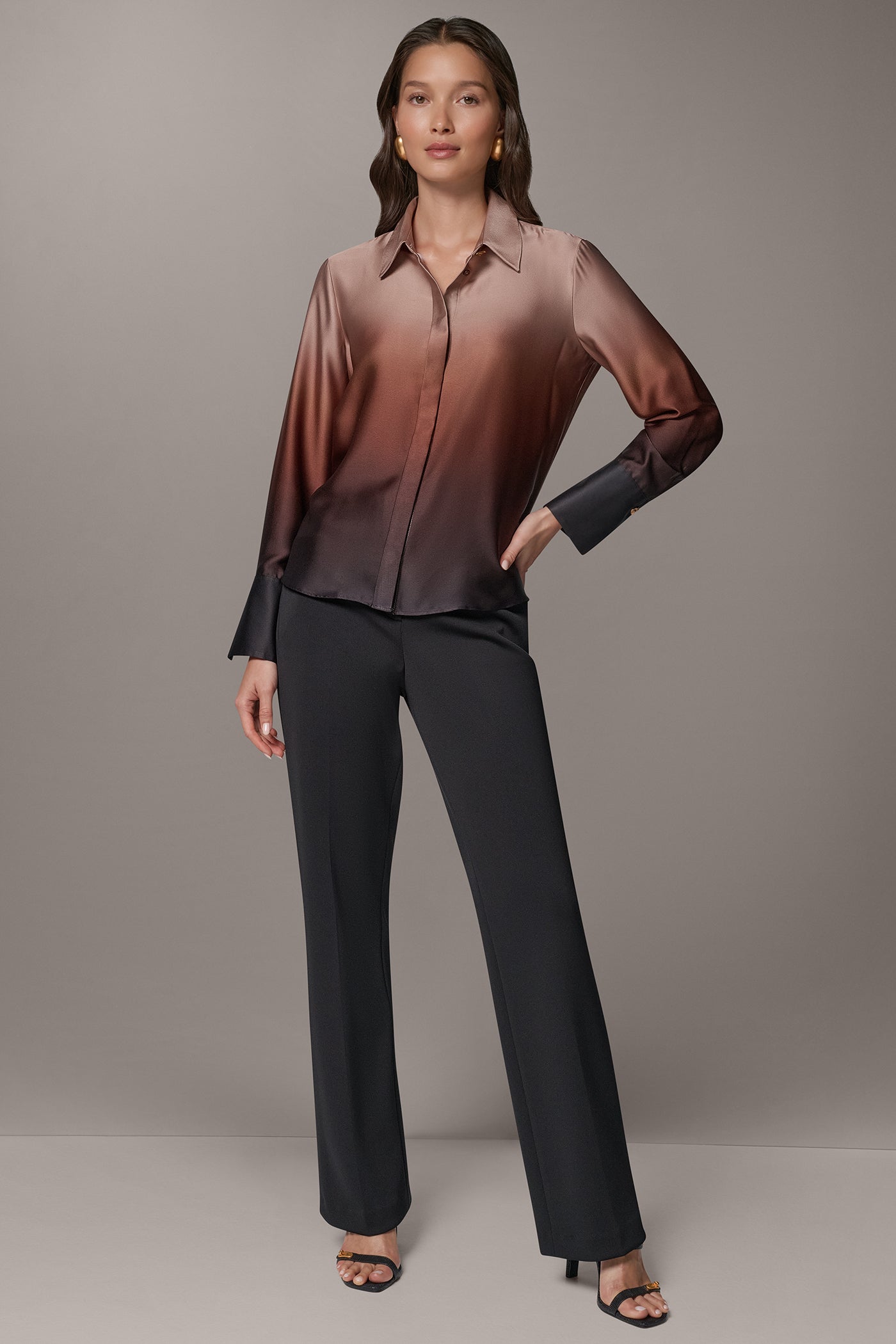 SATIN OMBRÉ BLOUSE VIEW 5