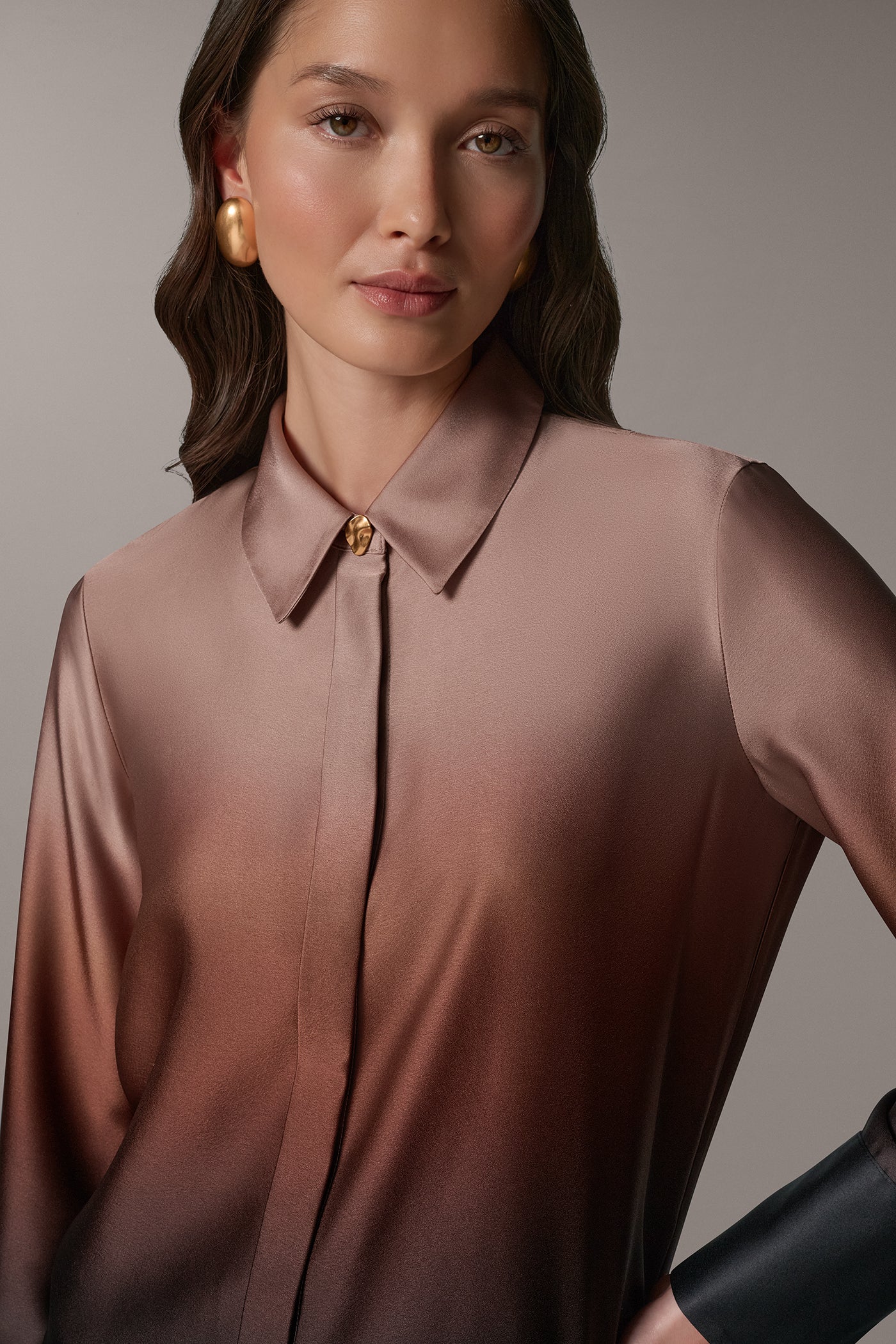 SATIN OMBRÉ BLOUSE VIEW 4