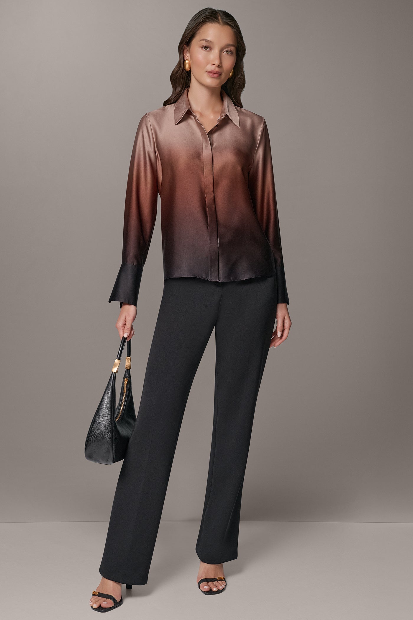 SATIN OMBRÉ BLOUSE VIEW 6