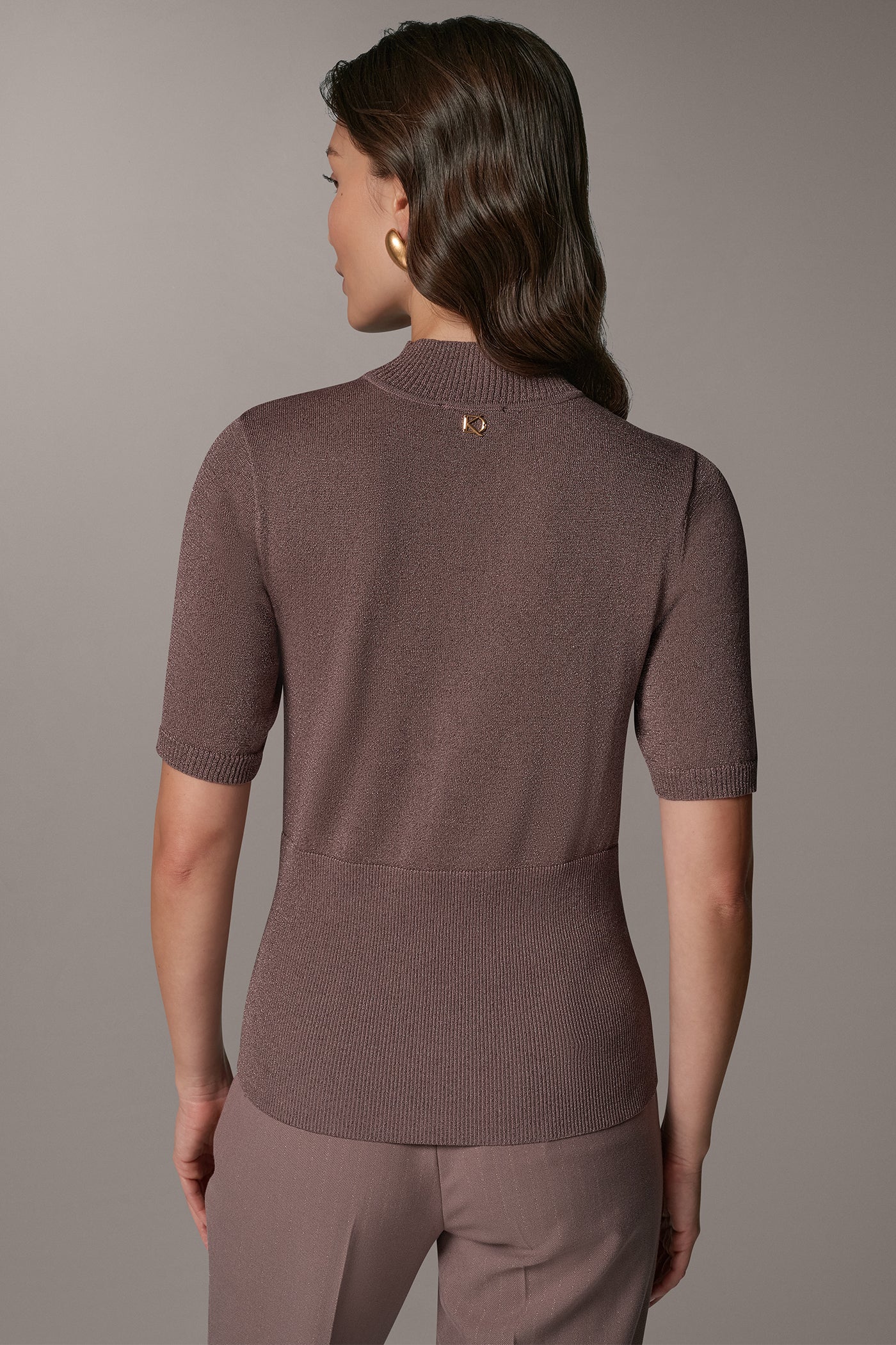 METALLIC MOCK-NECK SWEATER VIEW 3