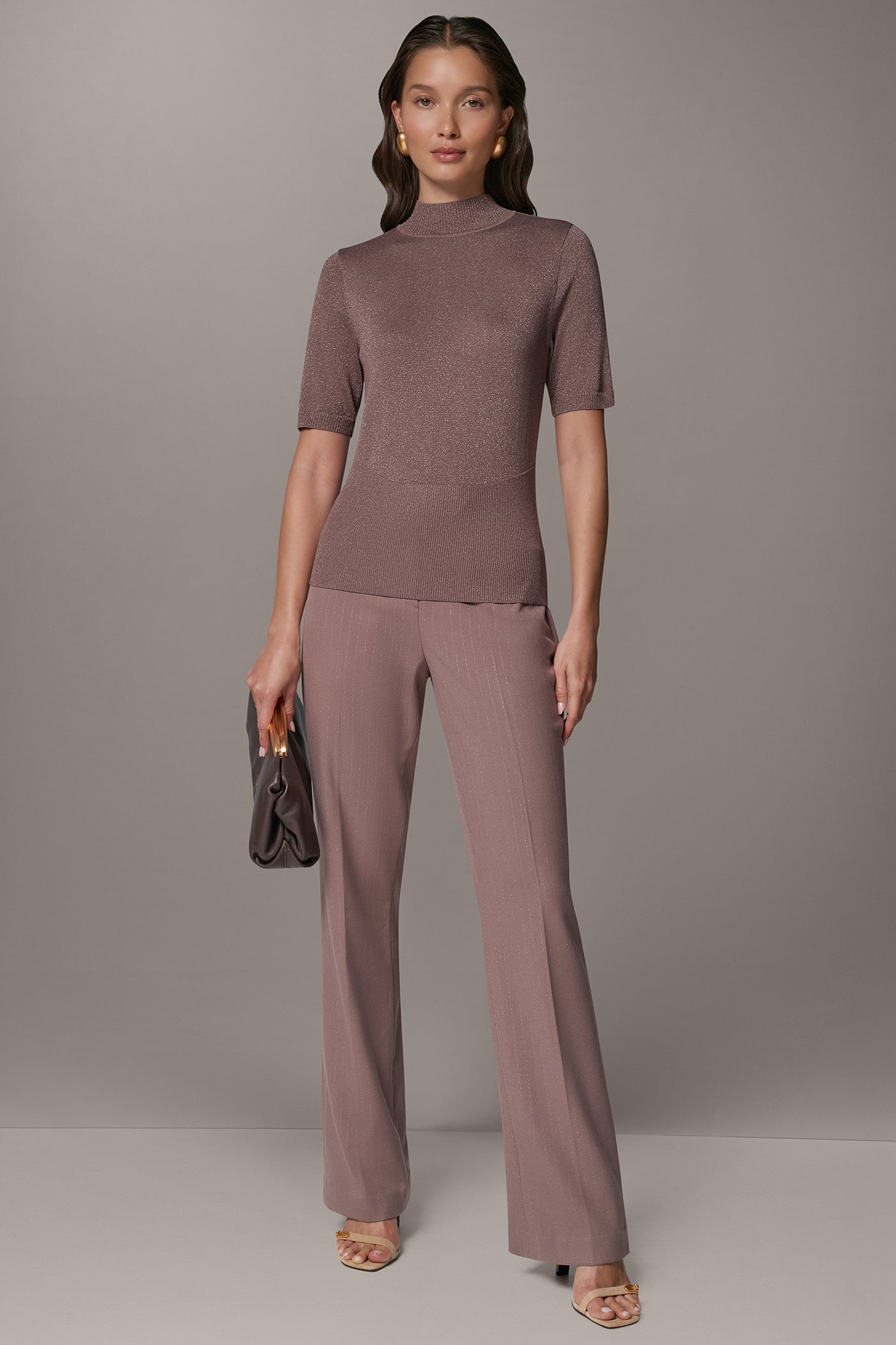 METALLIC MOCK-NECK SWEATER VIEW 5