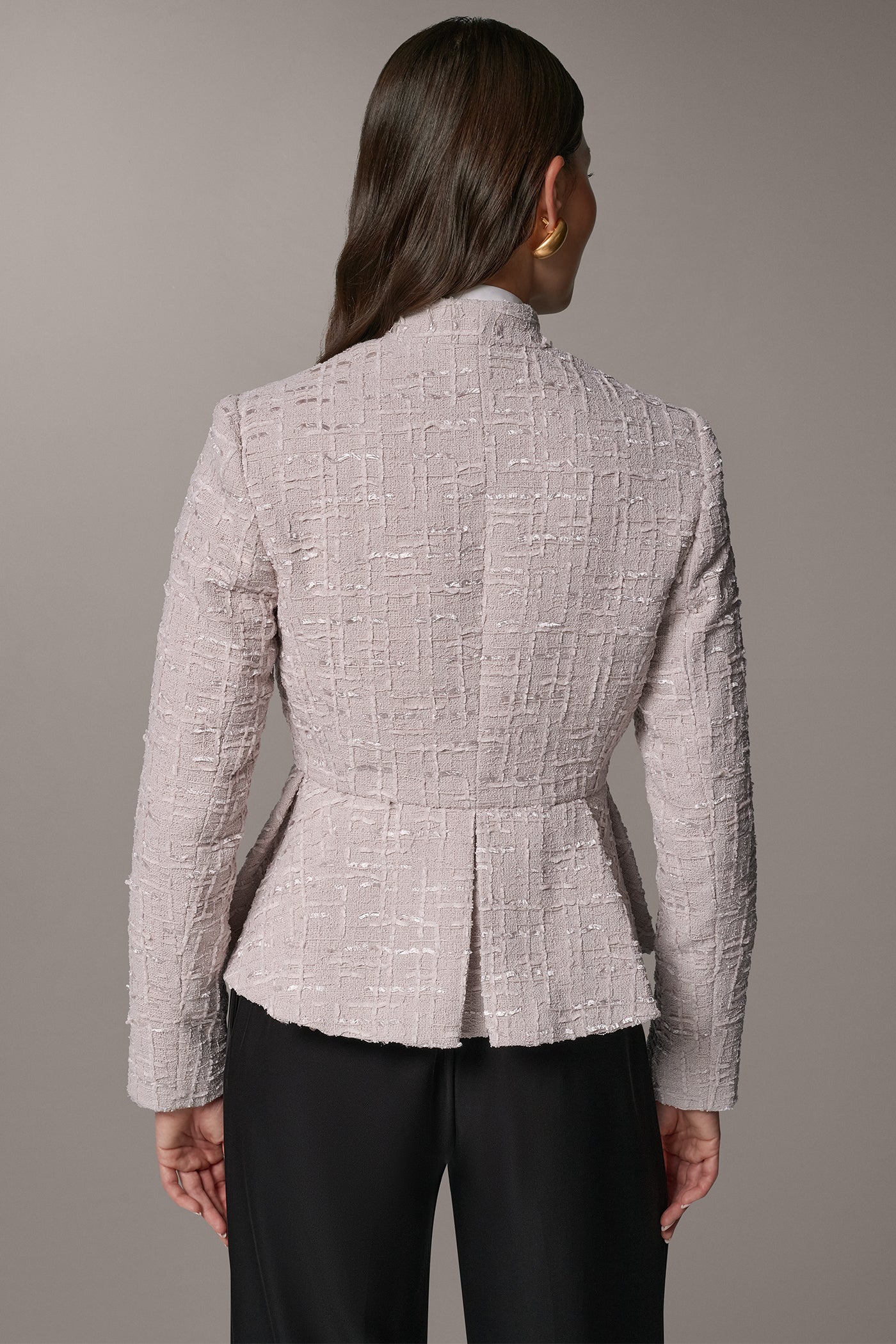 TEXTURED PEPLUM BLAZER VIEW 3 | Suits and Separates