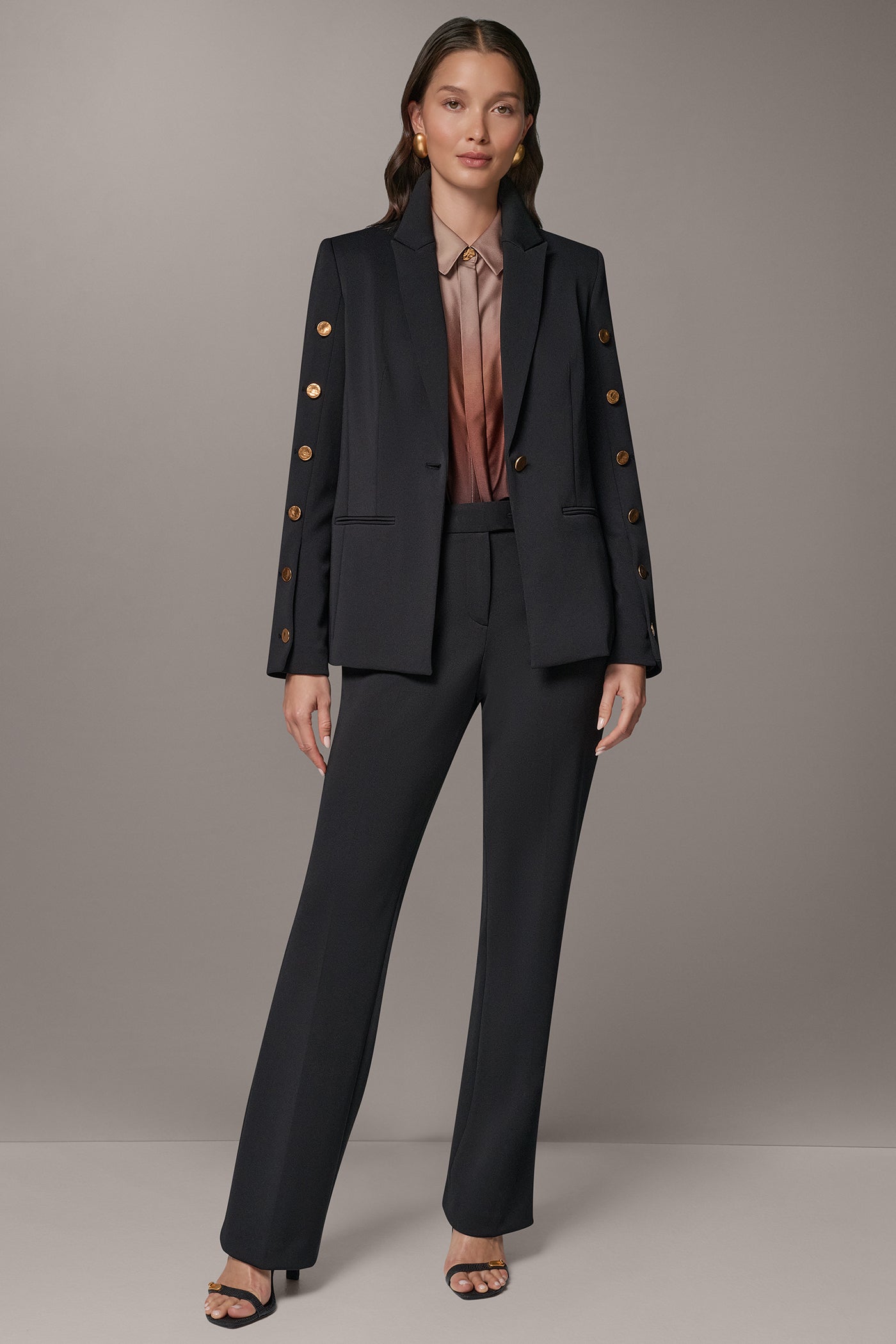 GOLD BUTTON SLEEVE SUIT BLAZER VIEW 9