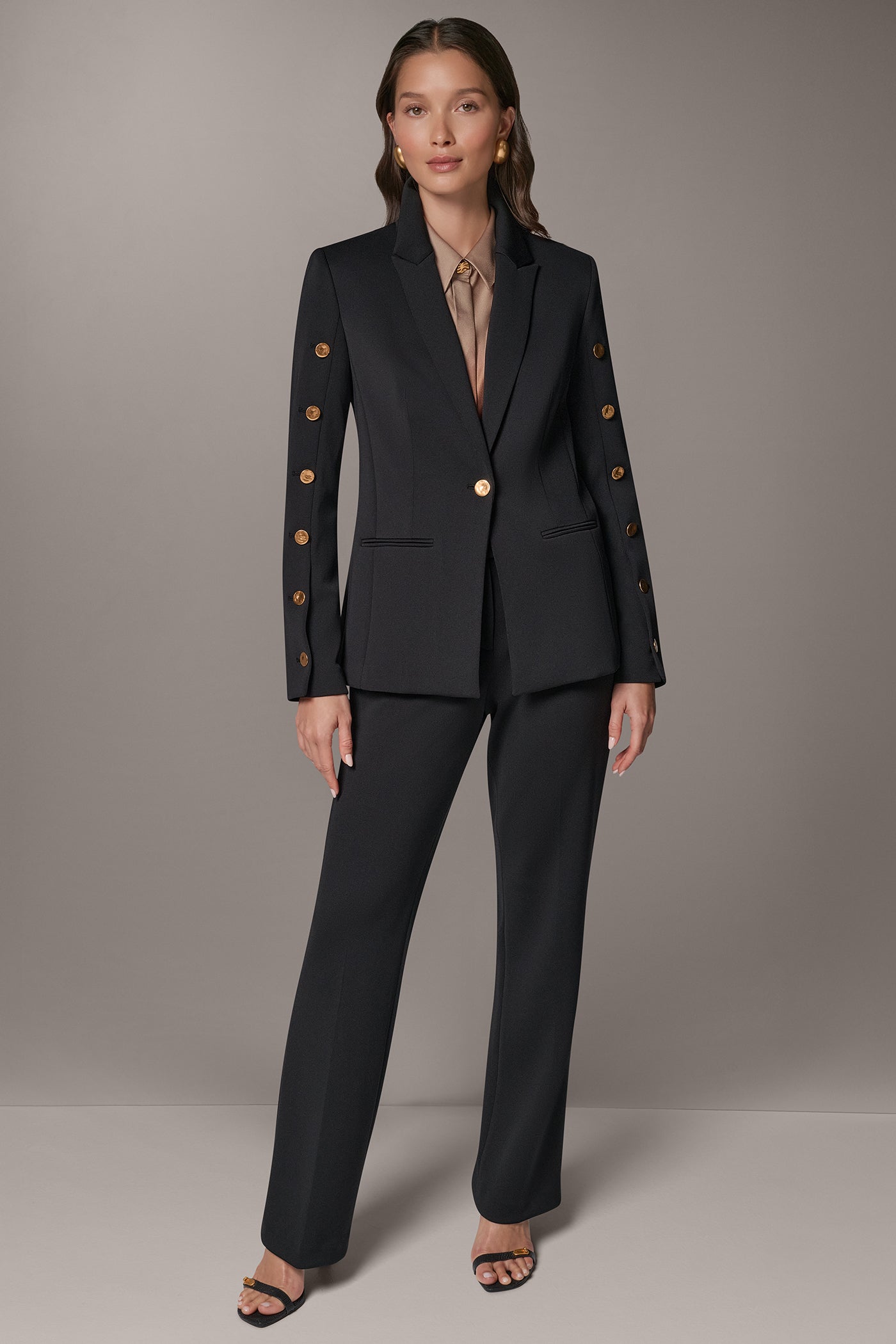 GOLD BUTTON SLEEVE SUIT BLAZER VIEW 7