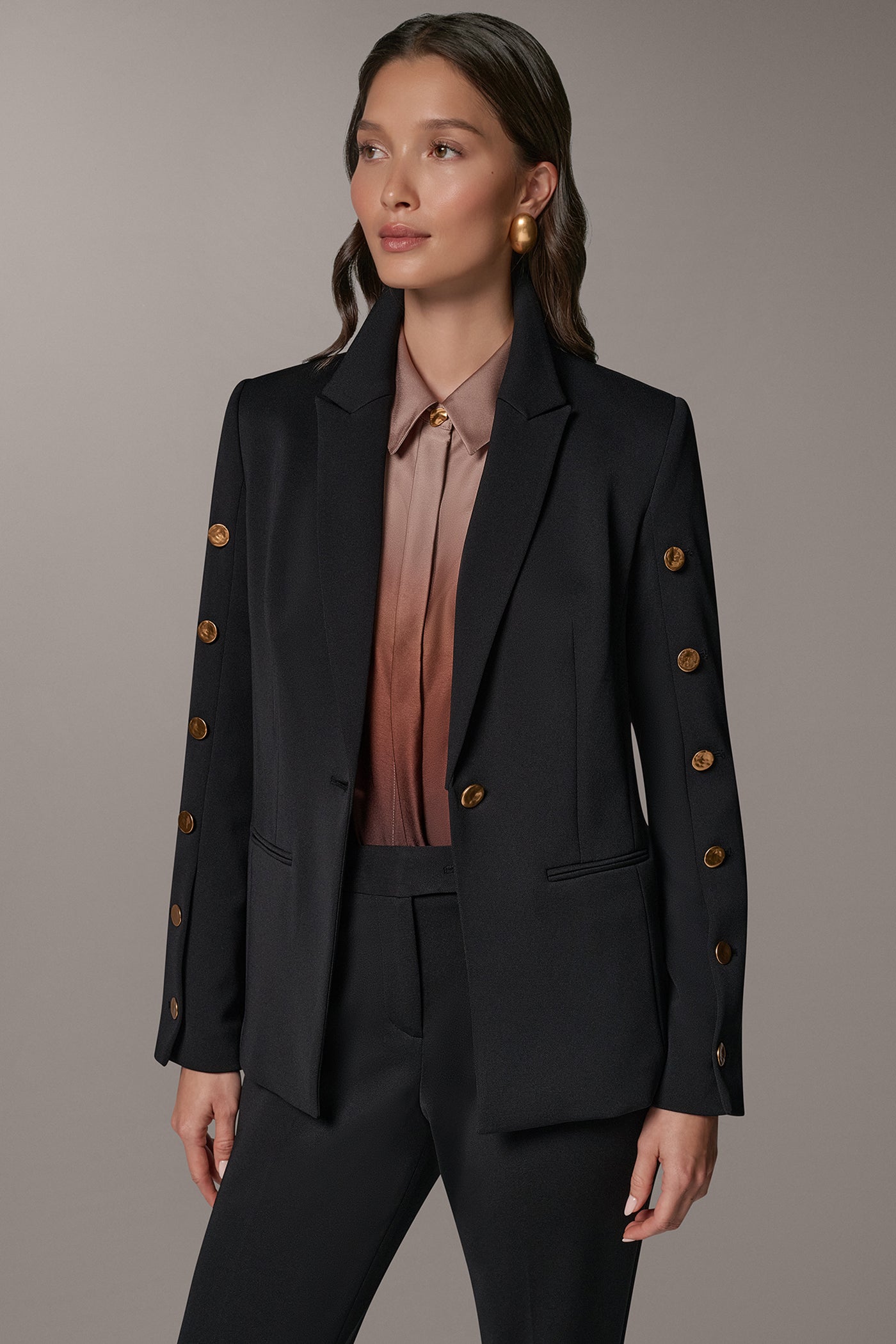 GOLD BUTTON SLEEVE SUIT BLAZER VIEW 3