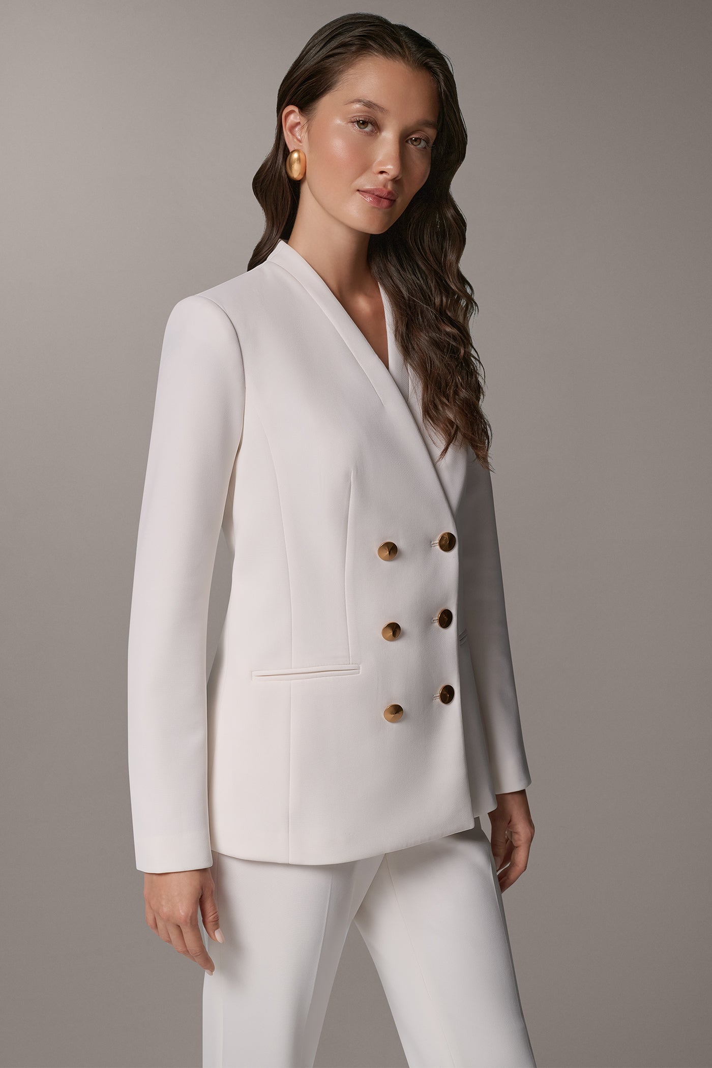 TEXTURED DOUBLE-BREASTED BLAZER VIEW 4 | Clothing