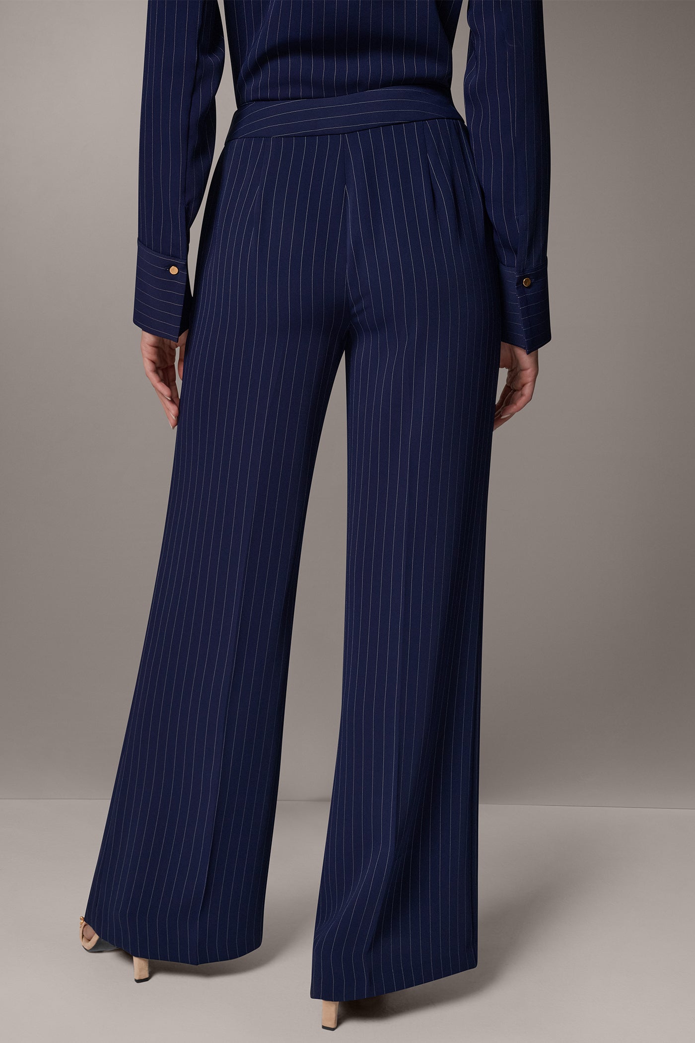 WIDE LEG PINSTRIPE TROUSER VIEW 3