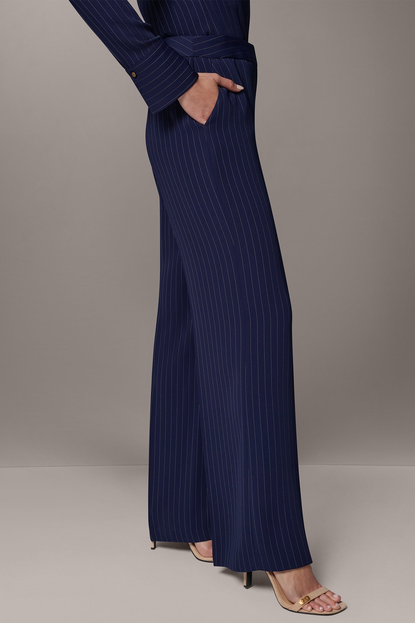 WIDE LEG PINSTRIPE TROUSER VIEW 4