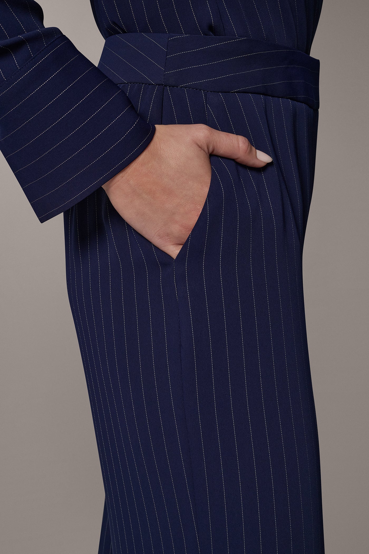 WIDE LEG PINSTRIPE TROUSER VIEW 6
