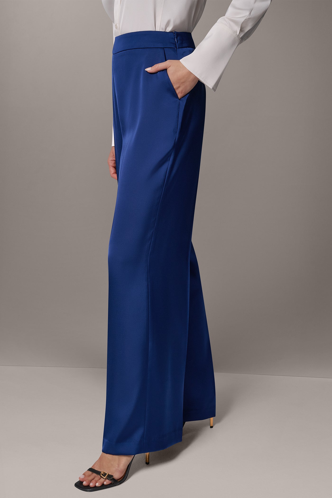 WIDE LEG SIDE-ZIP TROUSER (alternate view)