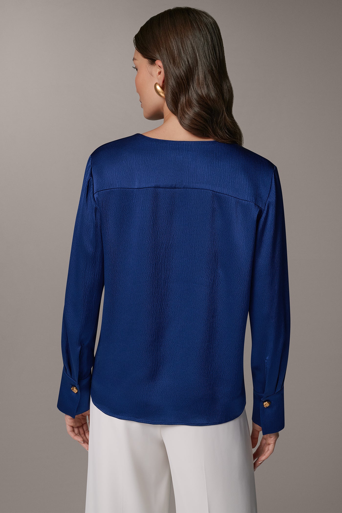 OFF-CENTER V-NECK BLOUSE VIEW 3 | Clothing