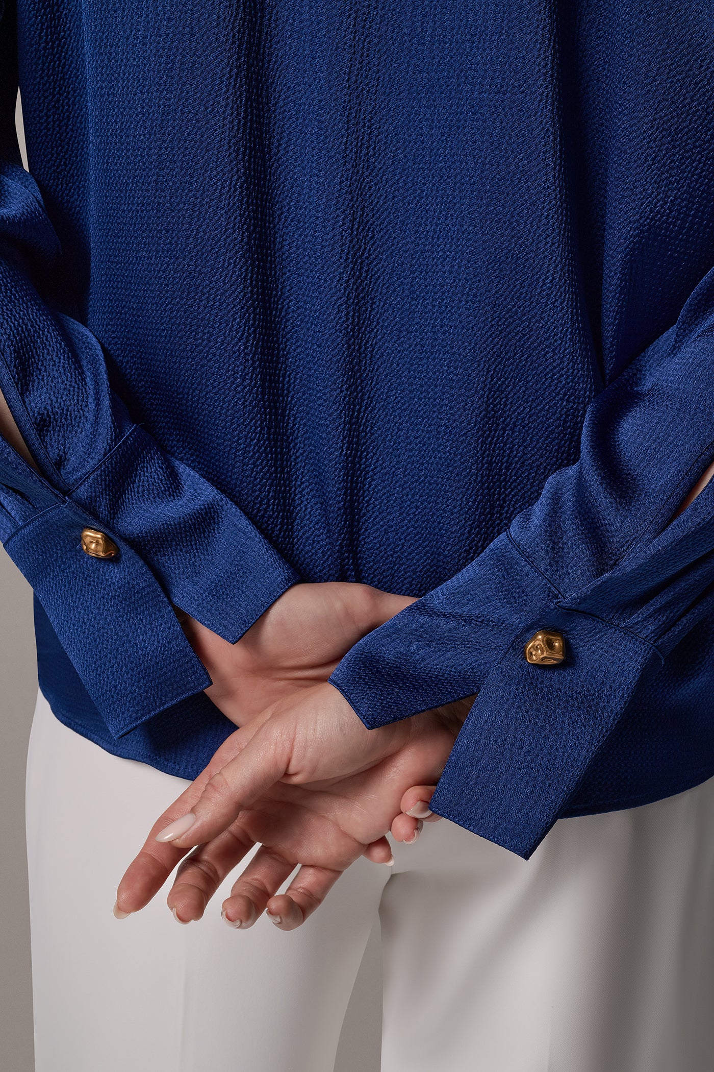 OFF-CENTER V-NECK BLOUSE VIEW 6 | Clothing