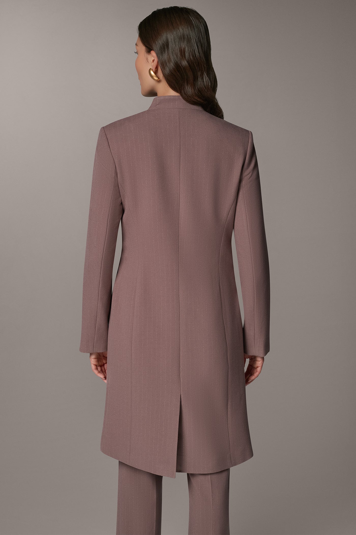 PINSTRIPE LONGLINE SUIT JACKET VIEW 3