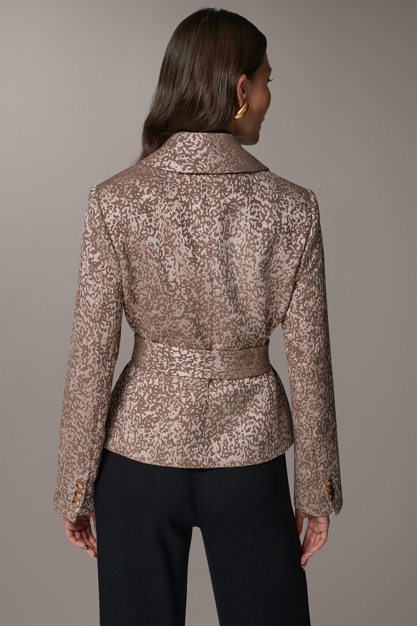 CROPPED ABSTRACT PRINT SUIT BLAZER VIEW 3