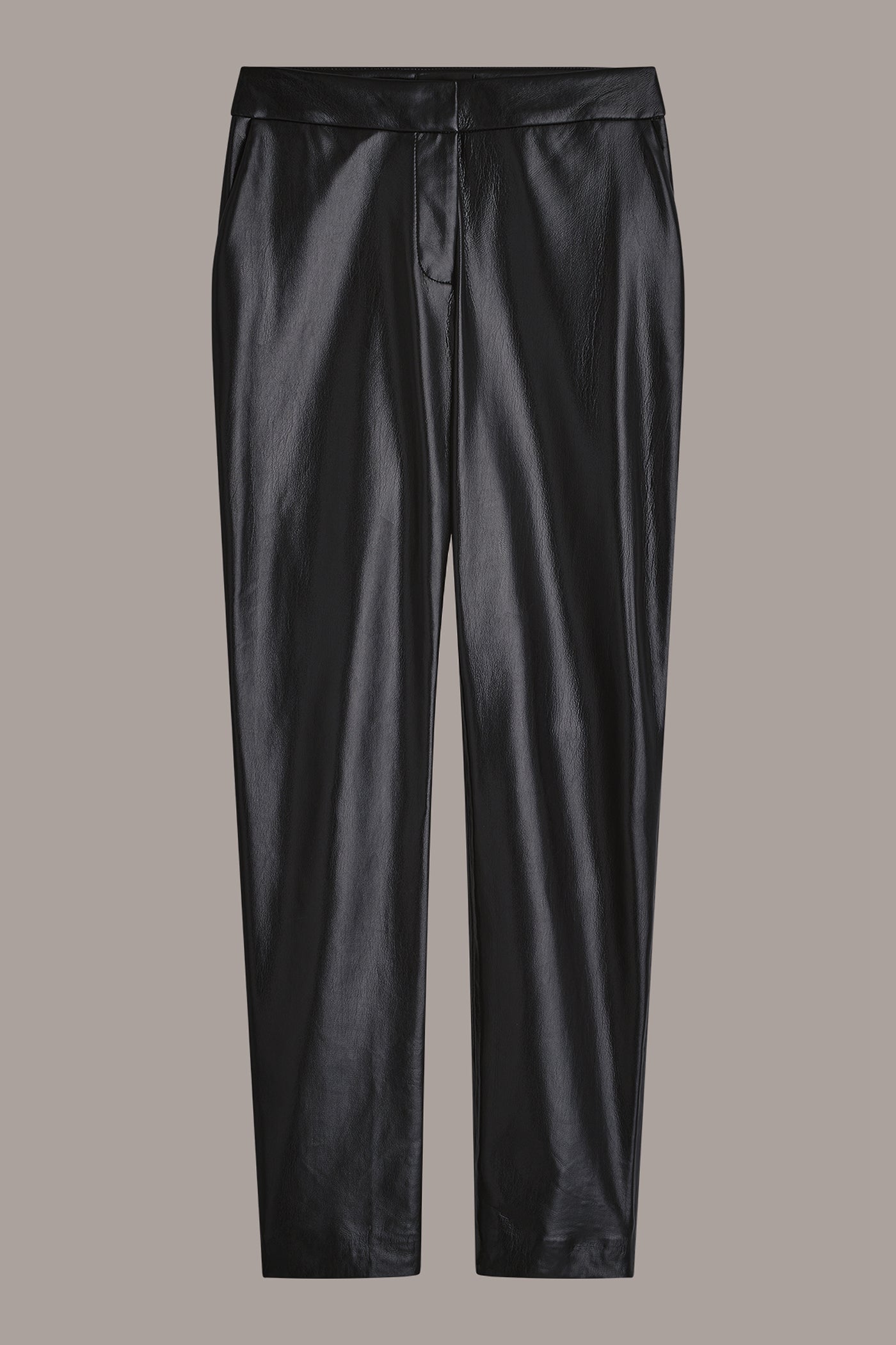 MID-RISE FAUX-LEATHER STRAIGHT-LEG SUIT PANT VIEW 8