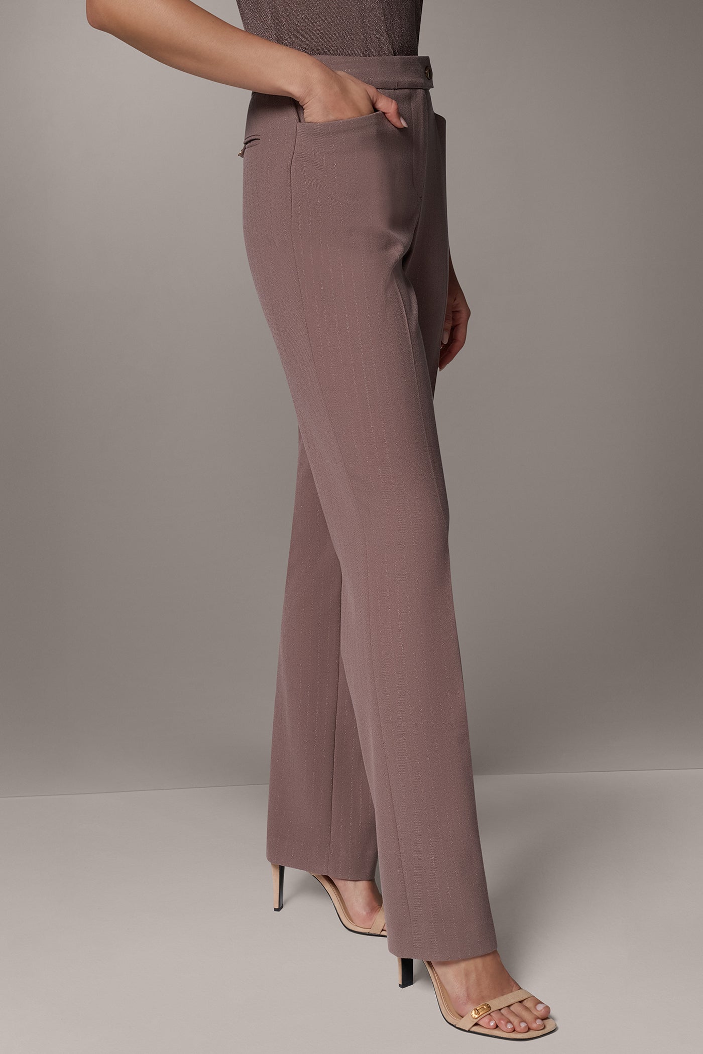 MID-RISE PINSTRIPE BOOTCUT SUIT PANT VIEW 2
