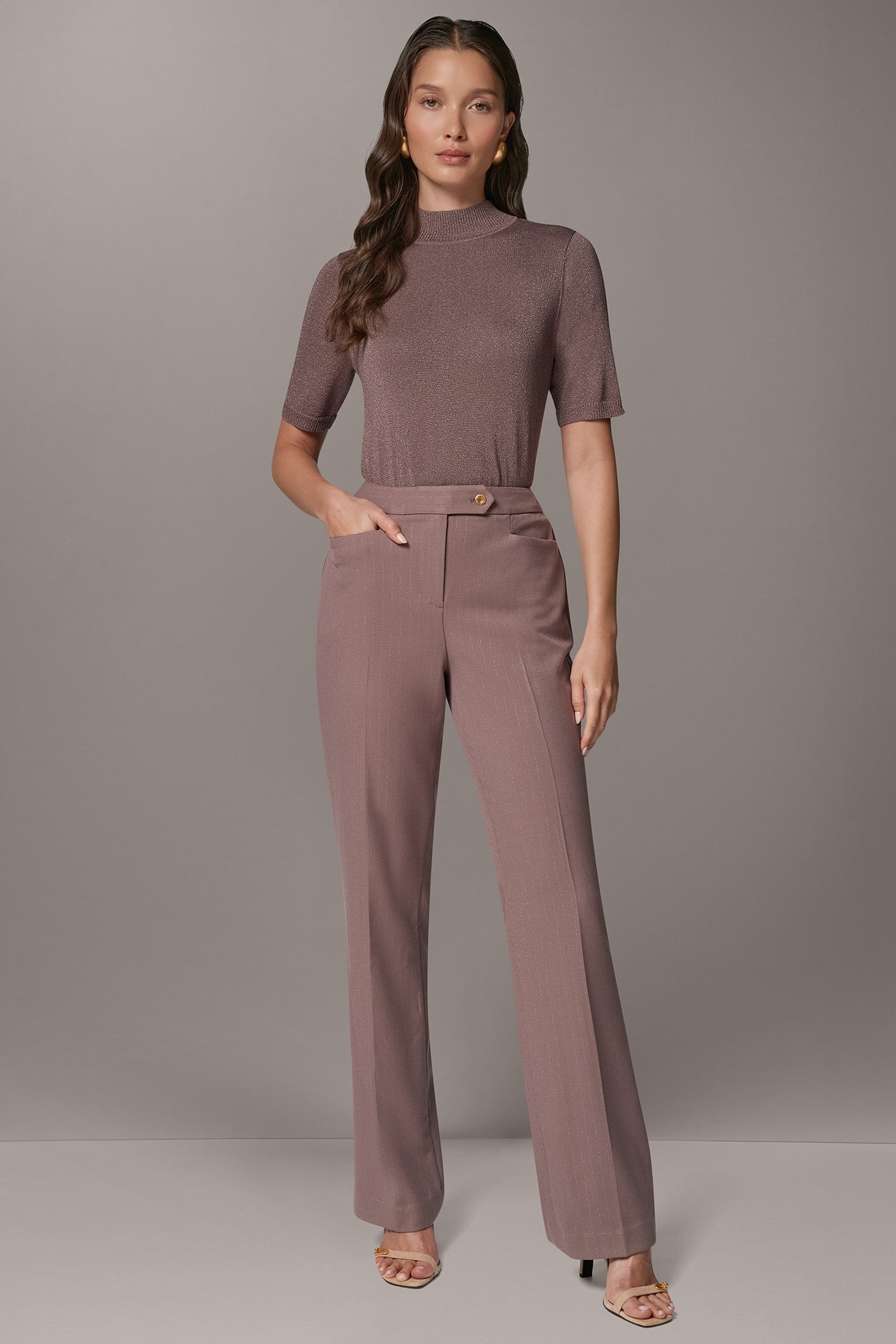MID-RISE PINSTRIPE BOOTCUT SUIT PANT VIEW 6