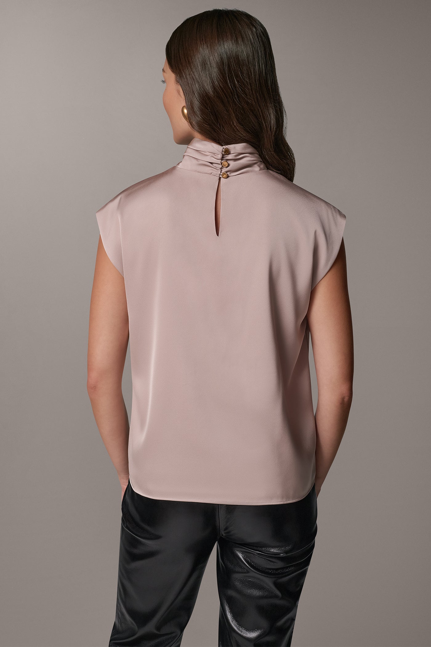 SATIN TWIST NECK TOP VIEW 3 | New Arrivals