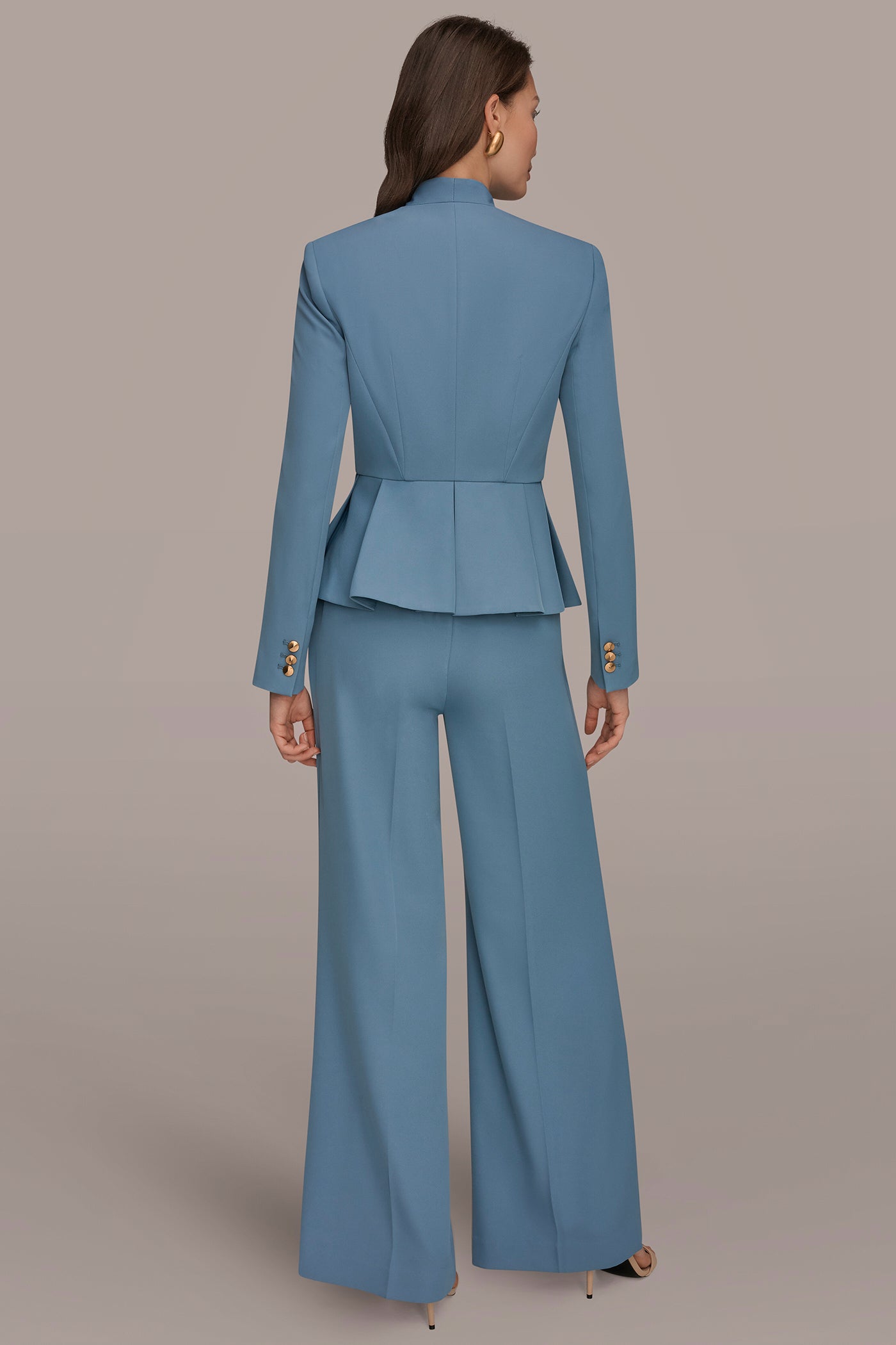 COLLARLESS PLEATED PEPLUM BLAZER VIEW 9 | Matching Sets