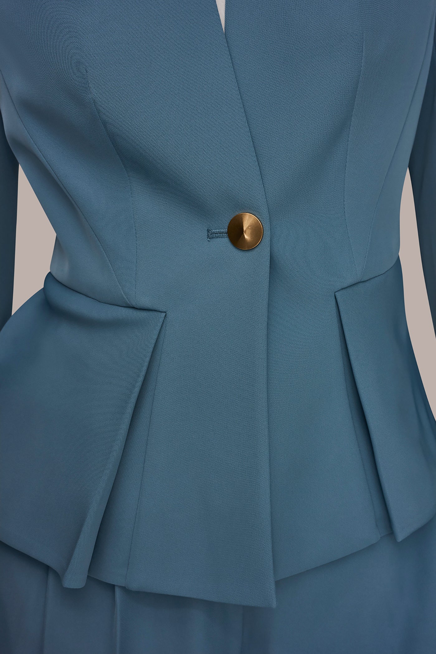 COLLARLESS PLEATED PEPLUM BLAZER VIEW 5 | Matching Sets