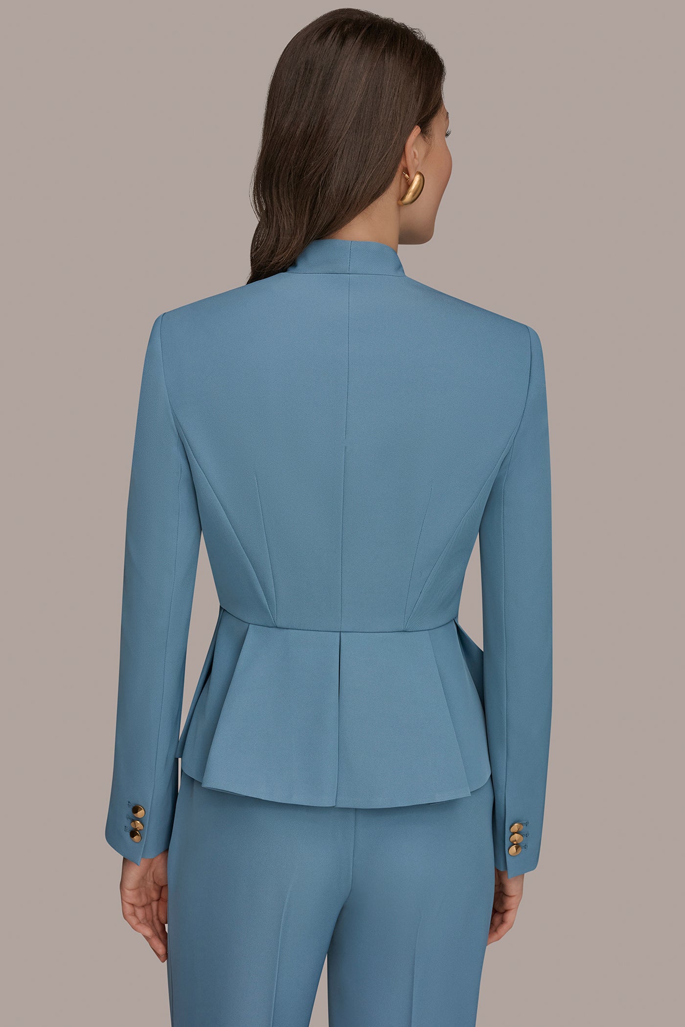 COLLARLESS PLEATED PEPLUM BLAZER | View 2 | Matching Sets