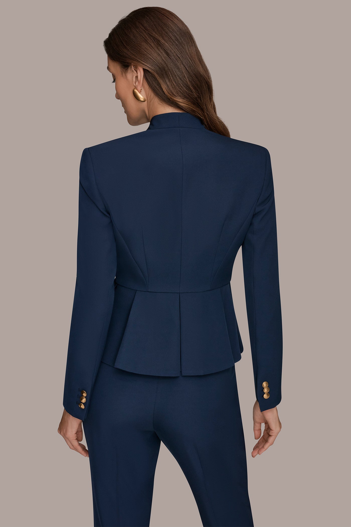 COLLARLESS PLEATED PEPLUM BLAZER | View 2 | Matching Sets