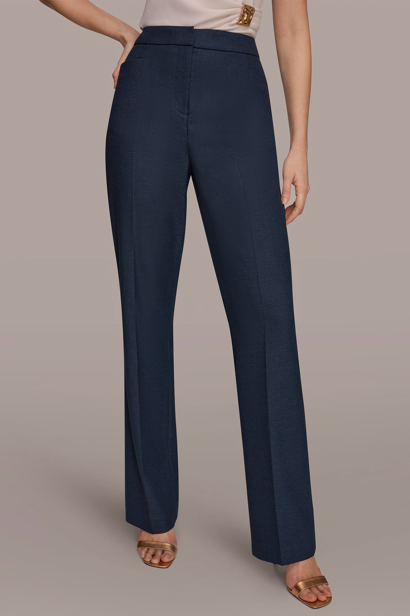 Mid Rise Straight Leg Suit Pant | Straight