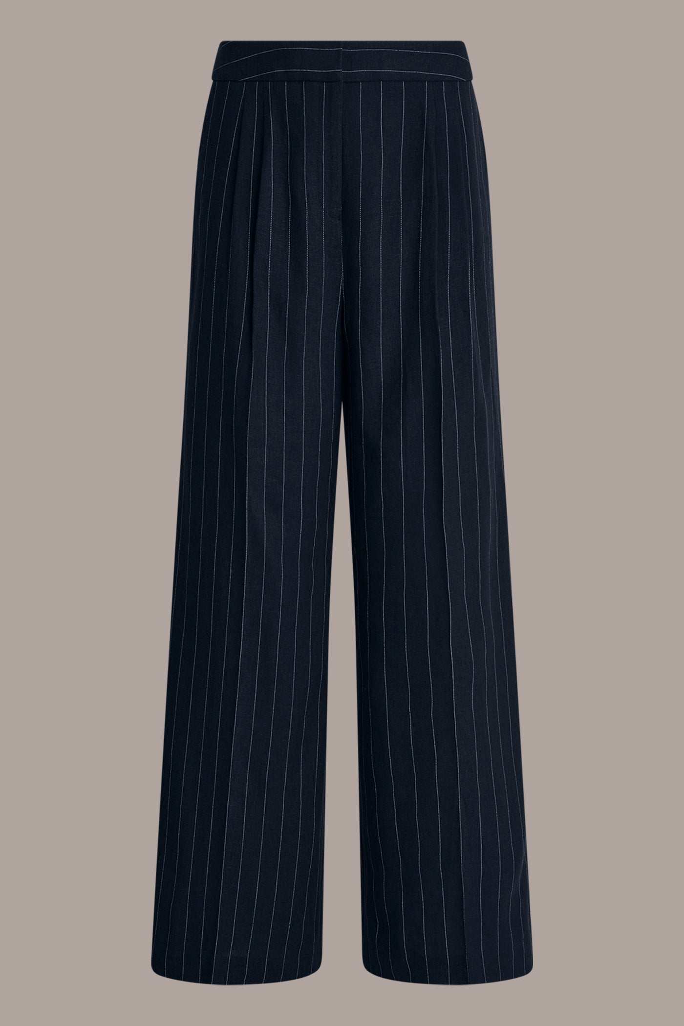 LINEN-BLEND MID-RISE PINSTRIPE WIDE-LEG SUIT PANT VIEW 6 | Matching Sets