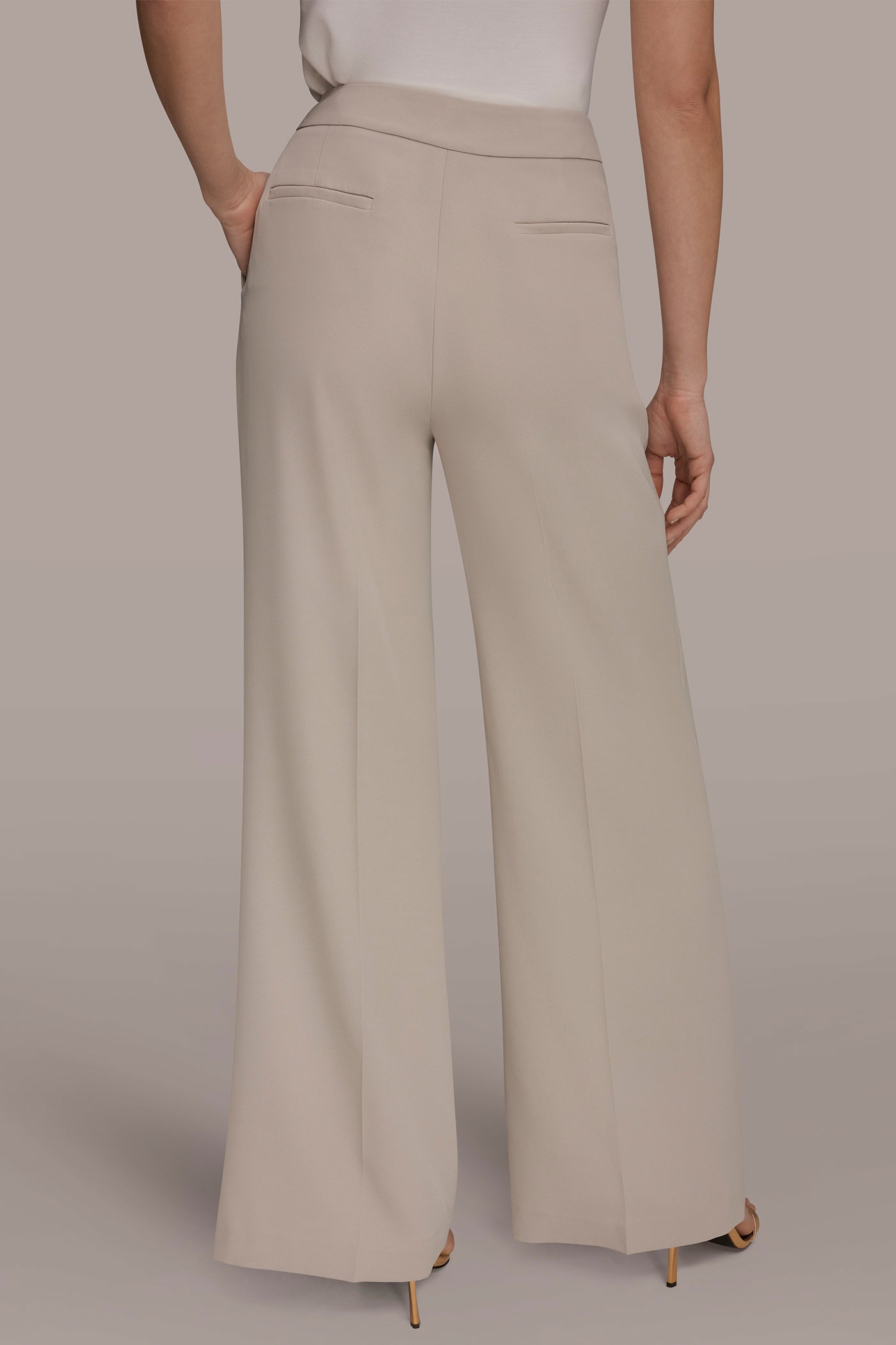 MID-RISE PLEATED WIDE-LEG SUIT PANT | View 2 | Pants