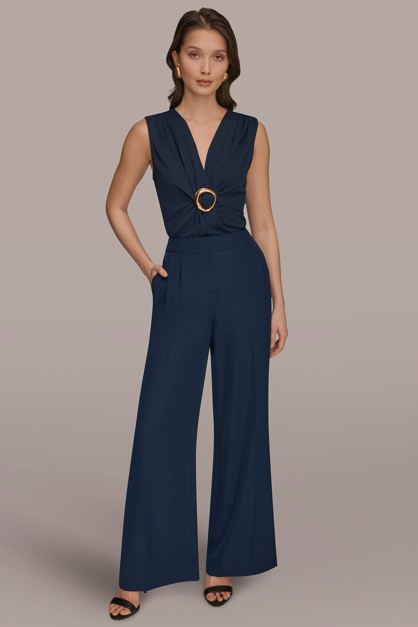 womens dress pant Women's Black, Pleated Front, Comfort-Waist Dress Pants