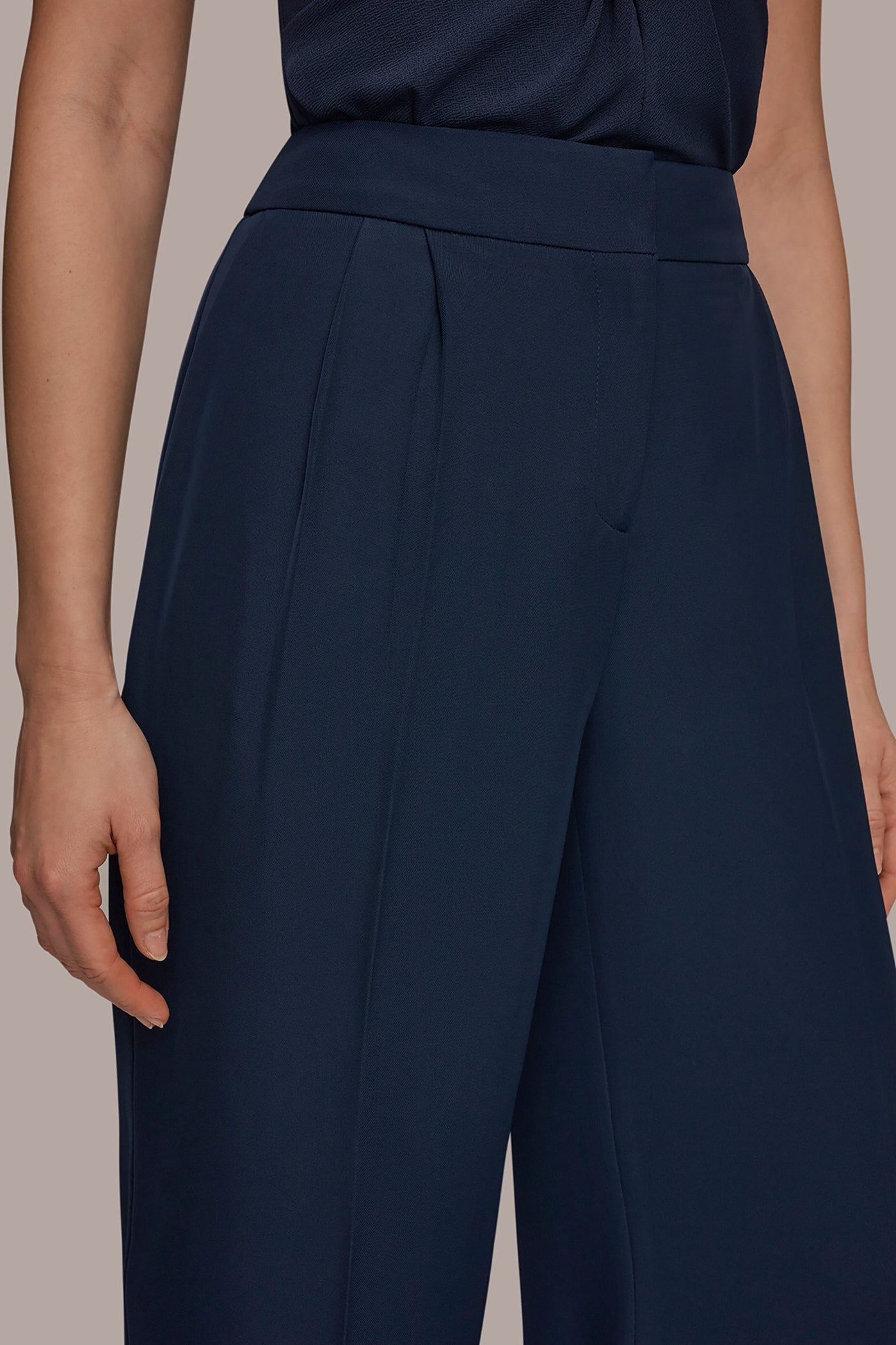mid rise dress pants for women Donna Karan Women's High-Waist Mid Rise Pants - Nightfall