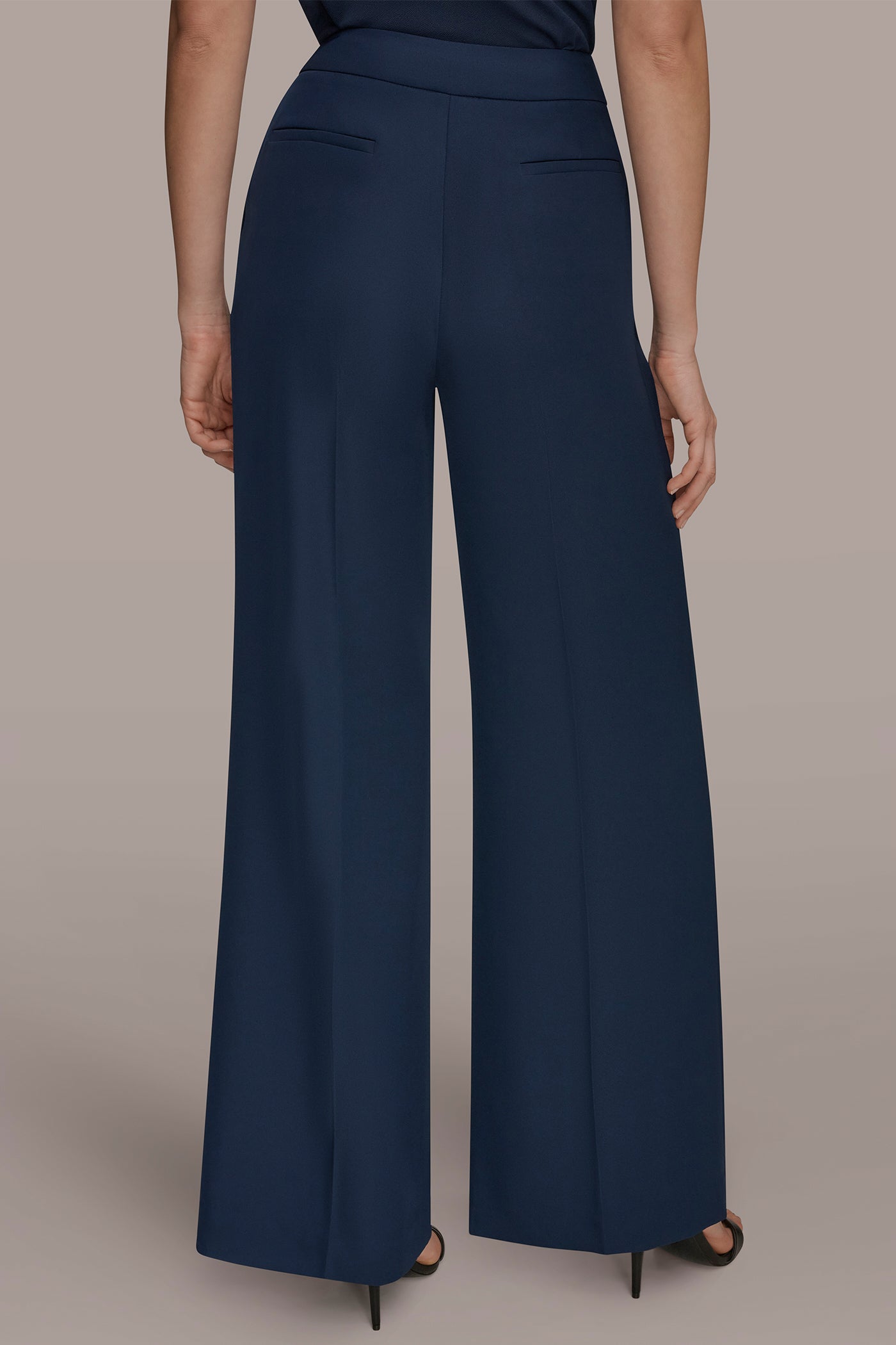 high waisted dress pant Donna Karan Women's High-Waist Mid Rise Pants - Nightfall