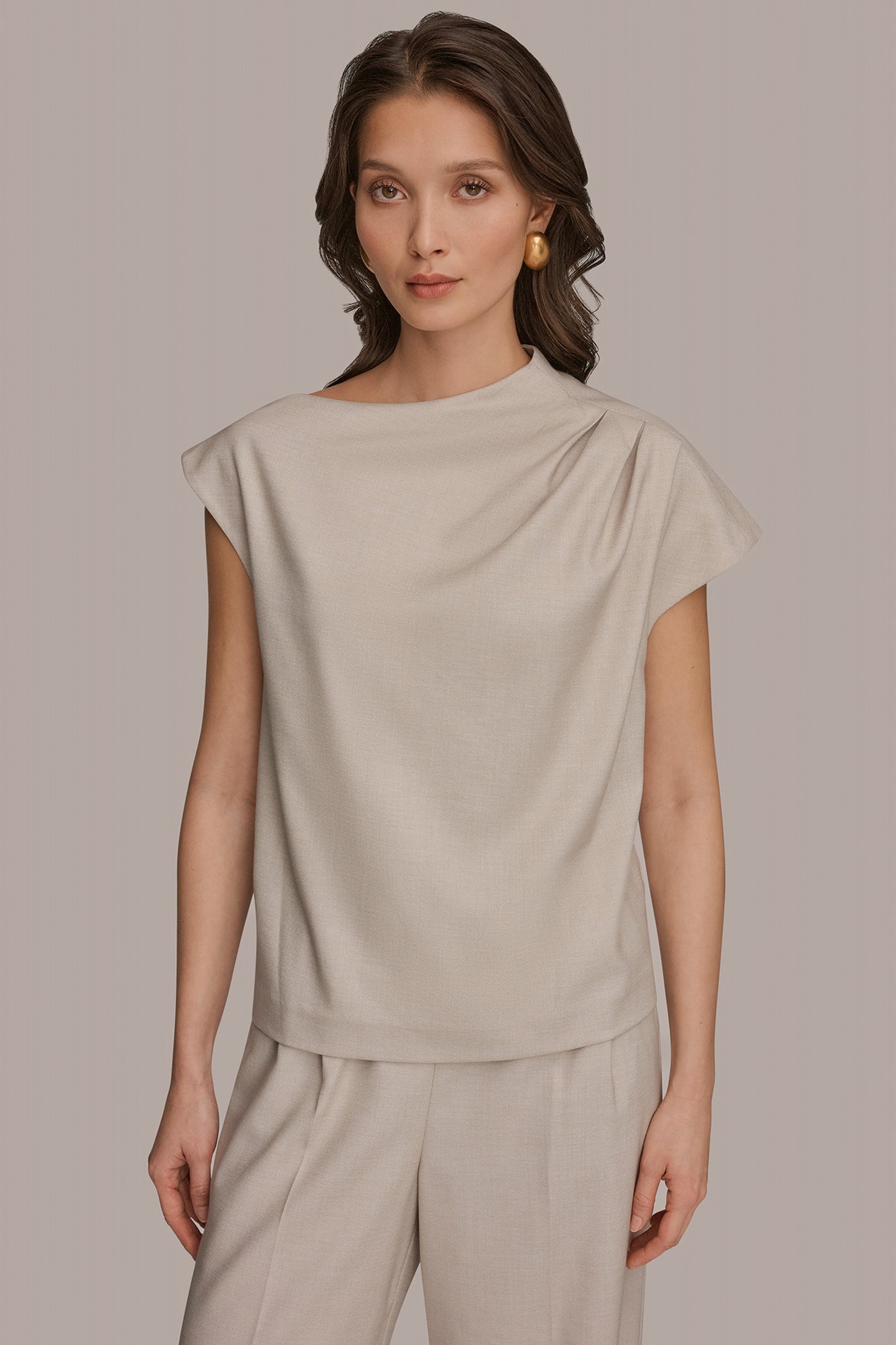 ASYMMETRIC DRAPE BLOUSE VIEW 1