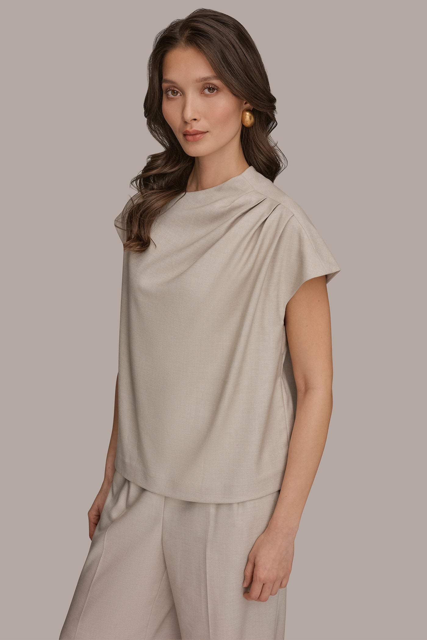 ASYMMETRIC DRAPE BLOUSE VIEW 3
