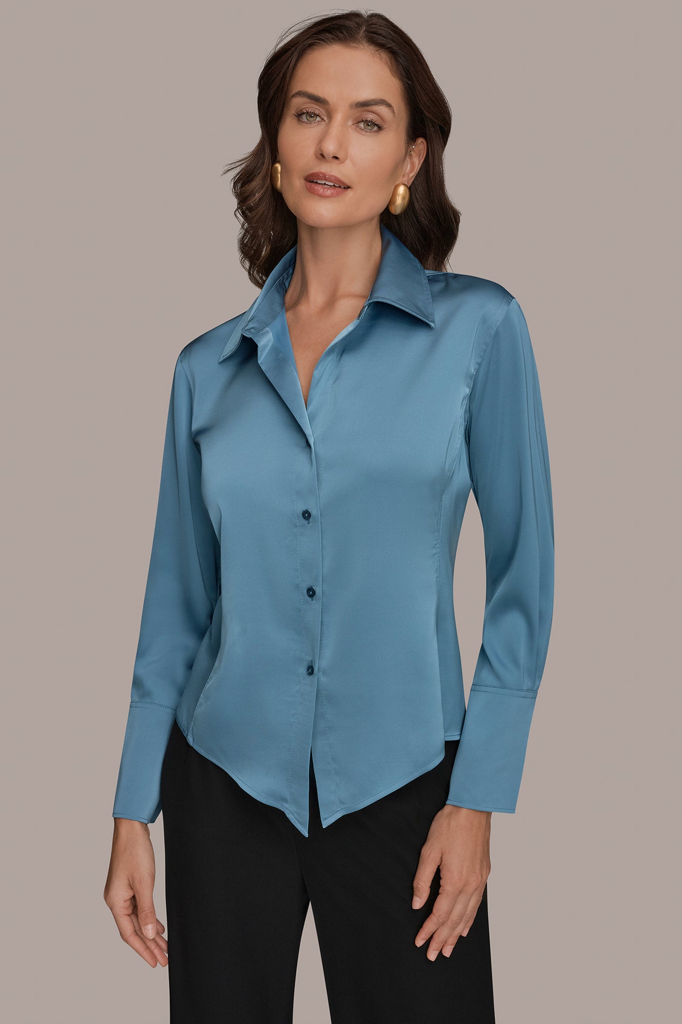 Satin High Low Blouse | Shirt Satin High Low Blouse | Shirt