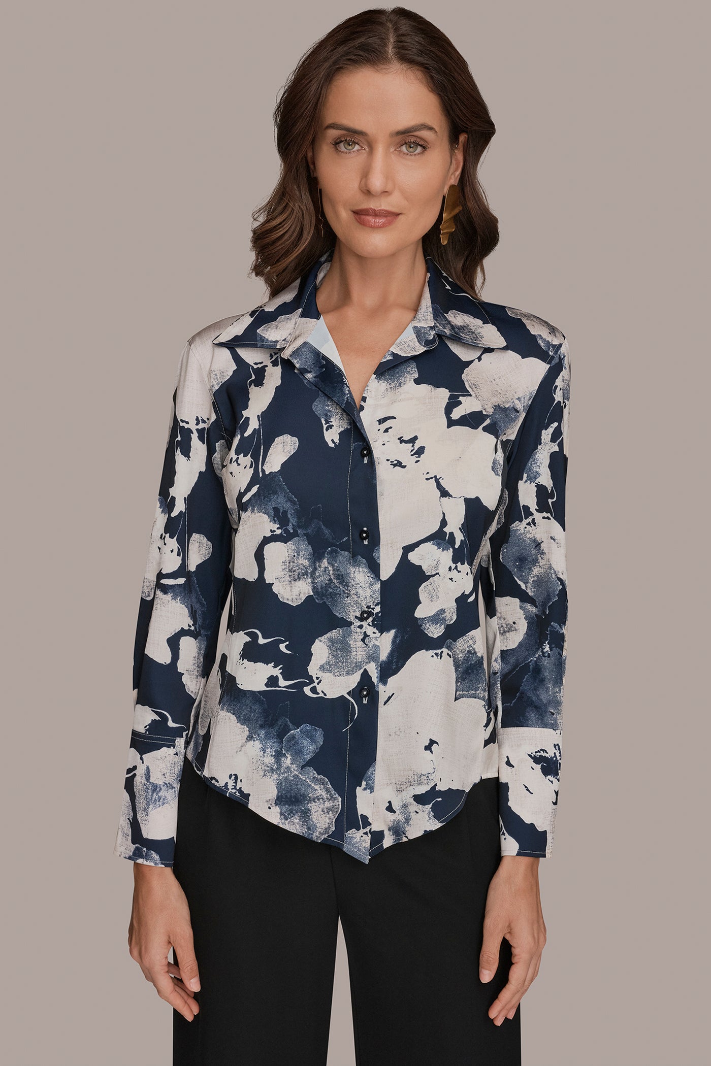 FLORAL PRINT HIGH-LOW BLOUSE | View 1 | Suits and Separates