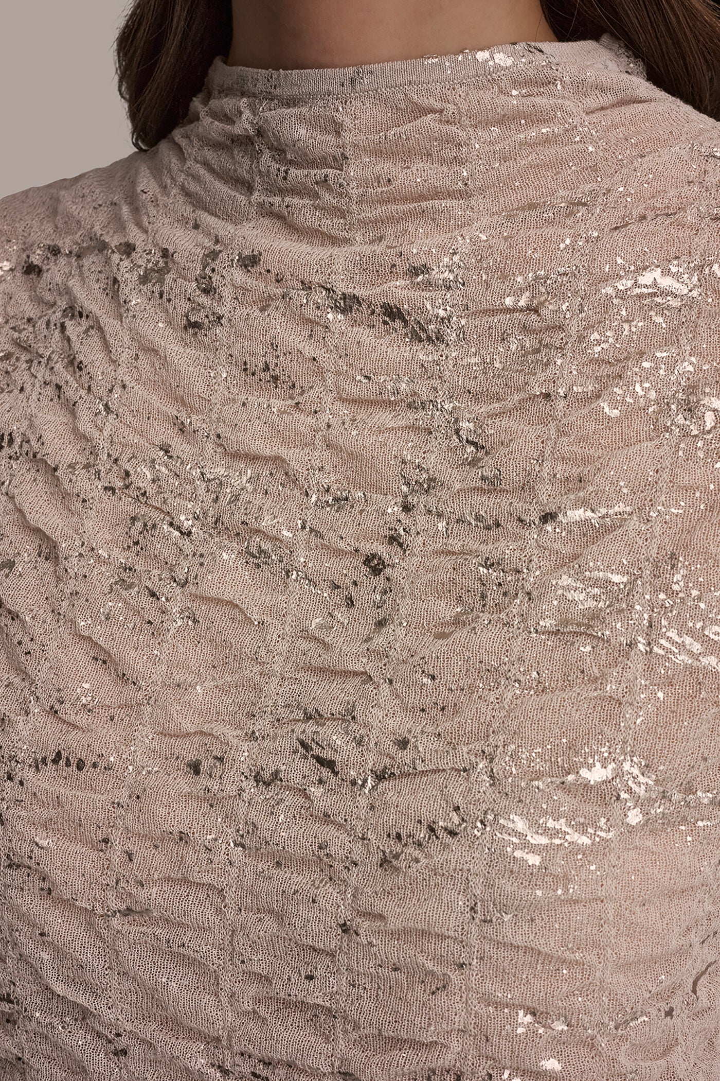 FOIL PRINTED RUCHED SWEATER VIEW 5 | New clothing