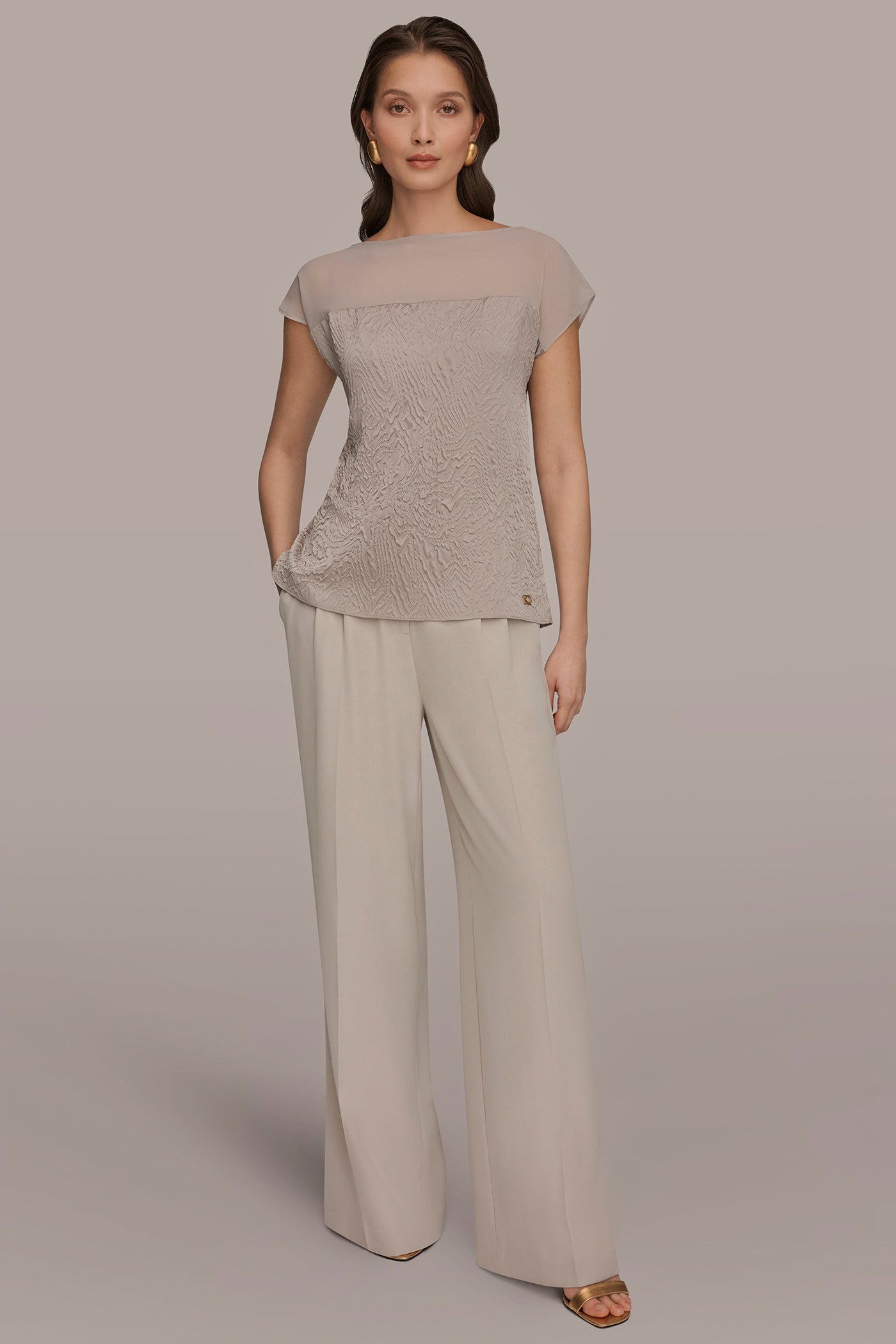 MIXED MEDIA EXTENDED SHOULDER TOP VIEW 6 | Tops