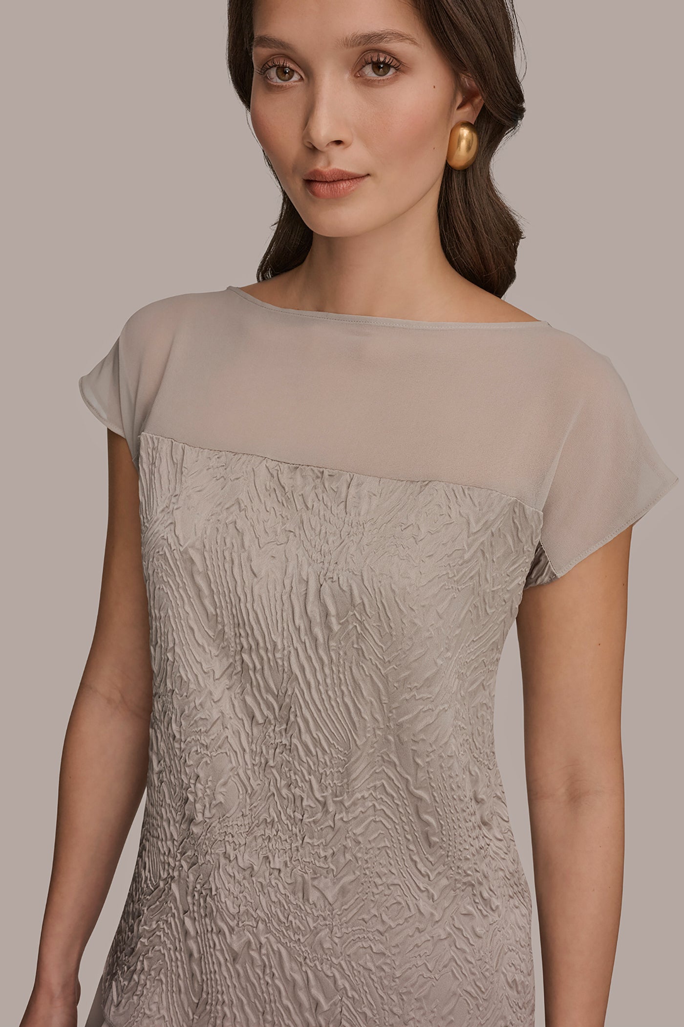 MIXED MEDIA EXTENDED SHOULDER TOP VIEW 4 | Tops