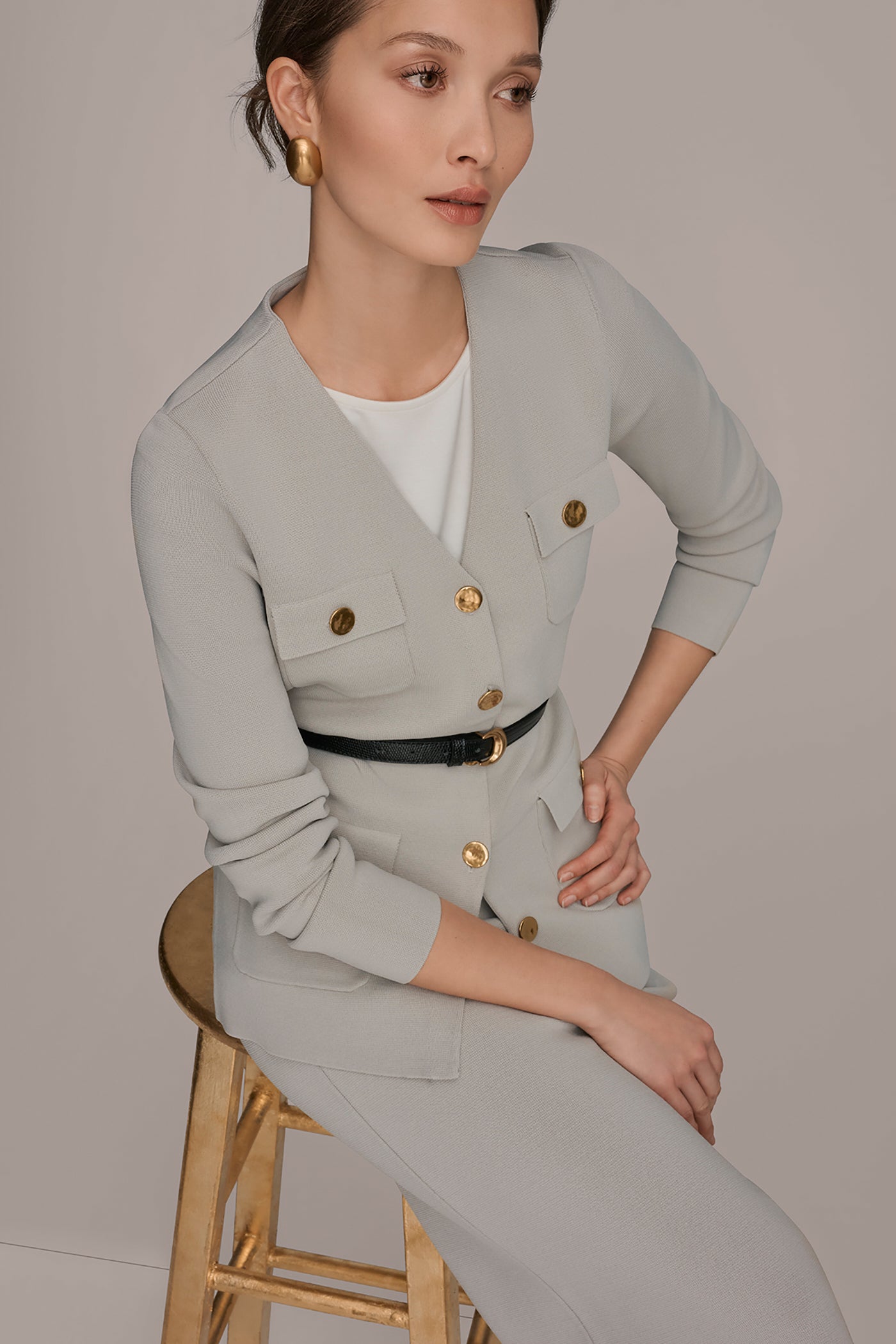 SWEATER BLAZER WITH BELT VIEW 9 | Suits and Separates