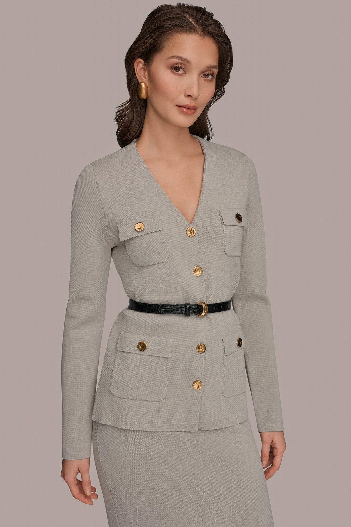 SWEATER BLAZER WITH BELT | View 1 | Suits and Separates